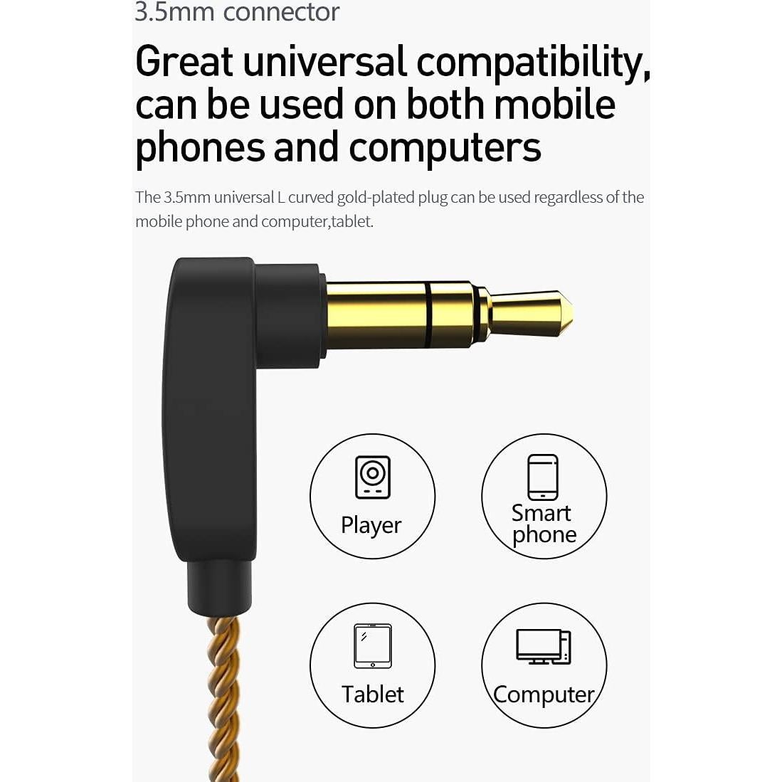 Auriculares KBEAR KS2 IEM HiFi 1BA 1DD con cable desmontable