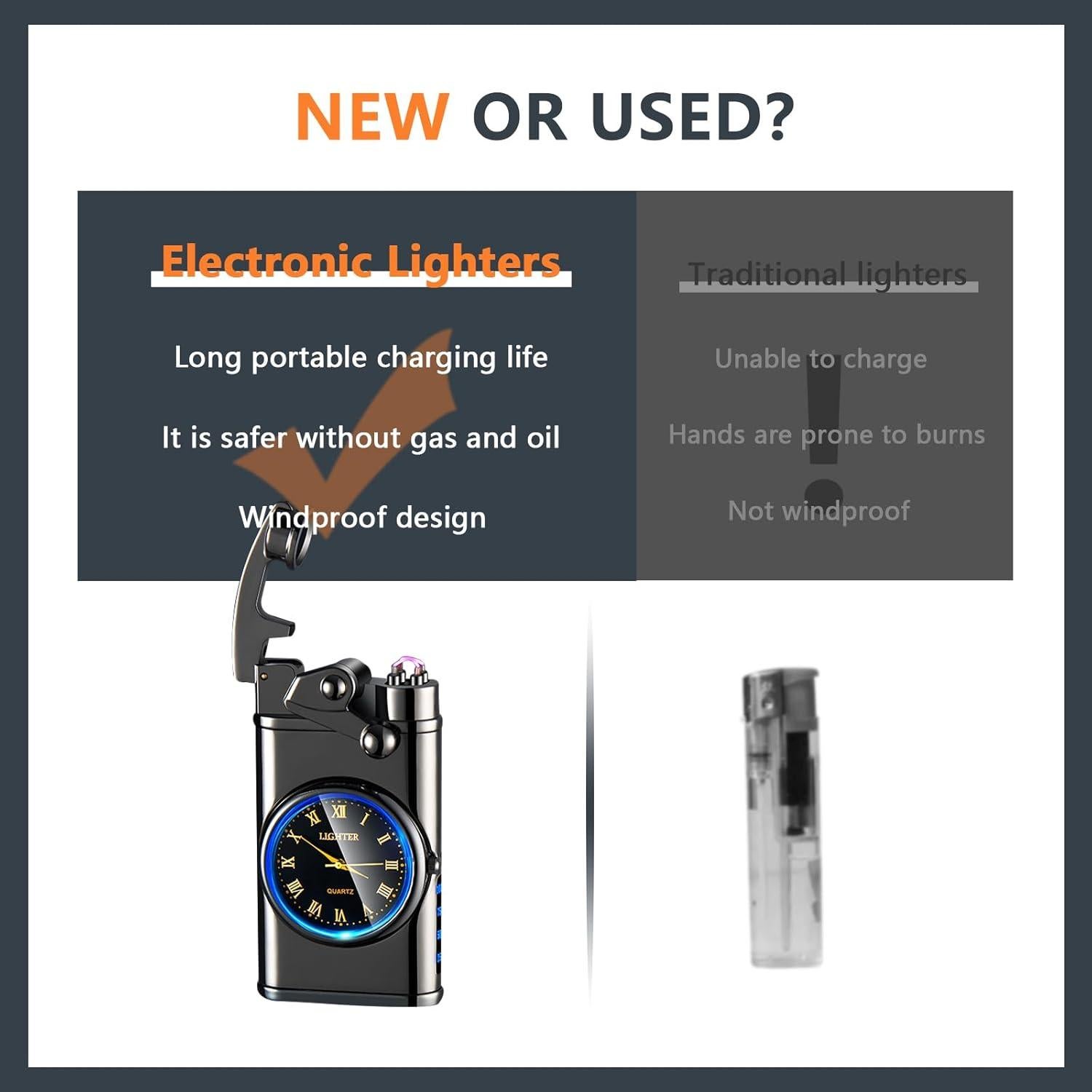 Encendedor Eléctrico Plasma SKRFIRE Negro Multifuncional