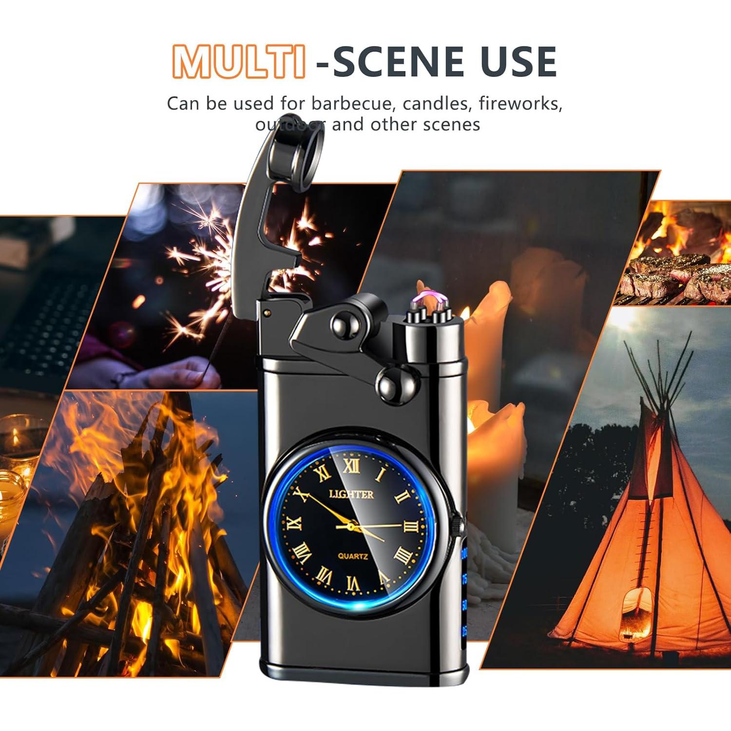 Encendedor Eléctrico Plasma SKRFIRE Negro Multifuncional