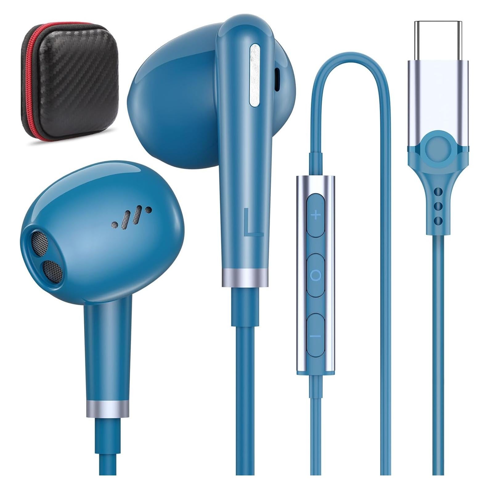 Auriculares In-Ear USB C COOYA HiFi con Micrófono - Azul Lago