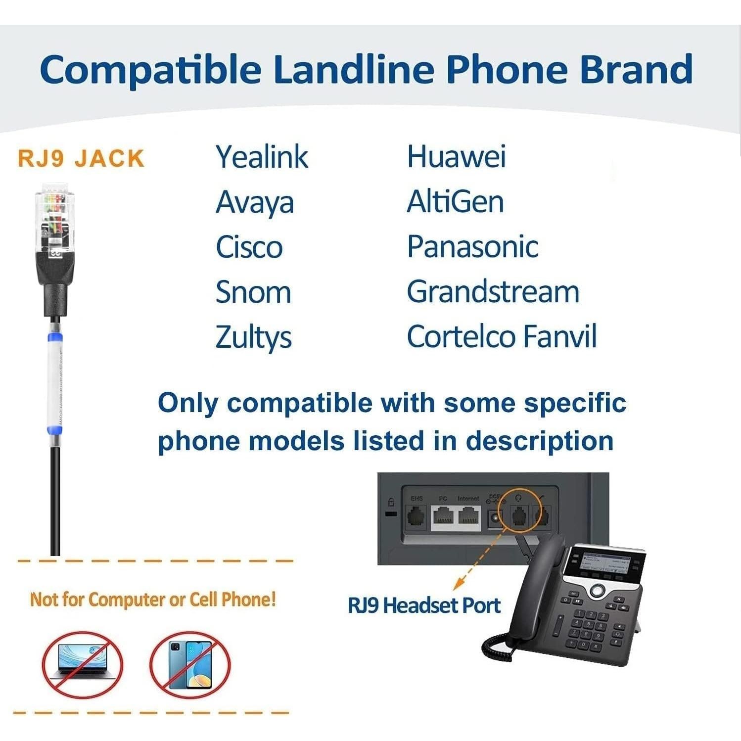 Auricular Arama A600Y1 con Micrófono Cancelador de Ruido RJ9