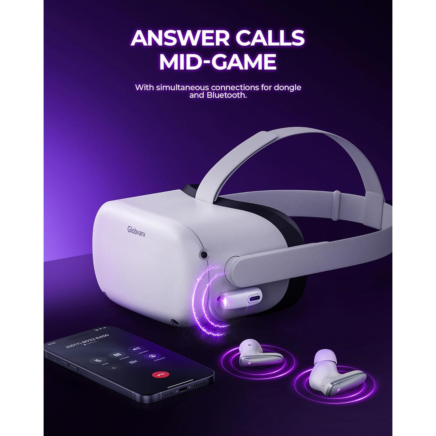 Auriculares Inalámbricos Globvanx V2 para Juegos - Bluetooth 5.4