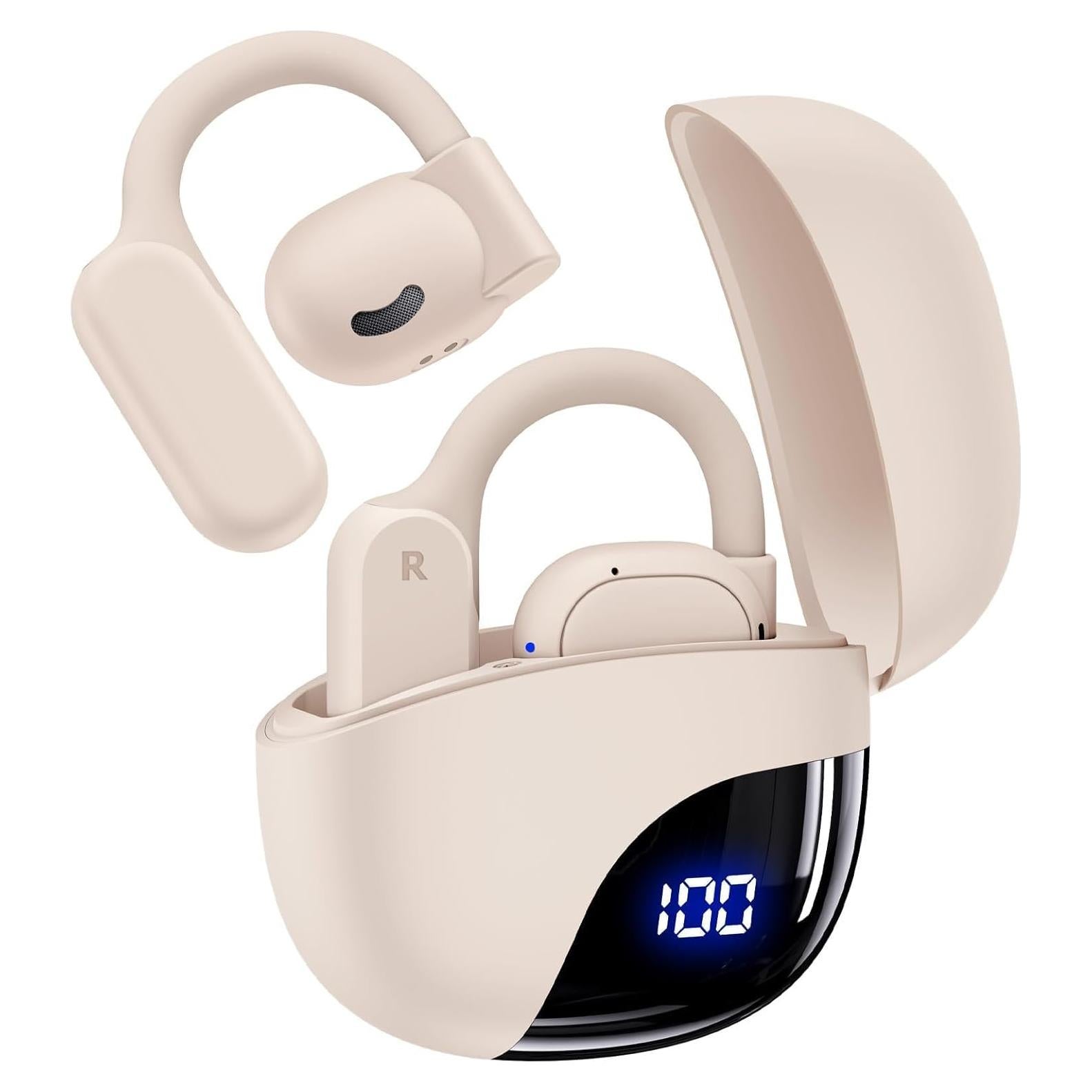 Auriculares Inalámbricos TAGRY K08 Beige 80Hrs Bluetooth 5.3