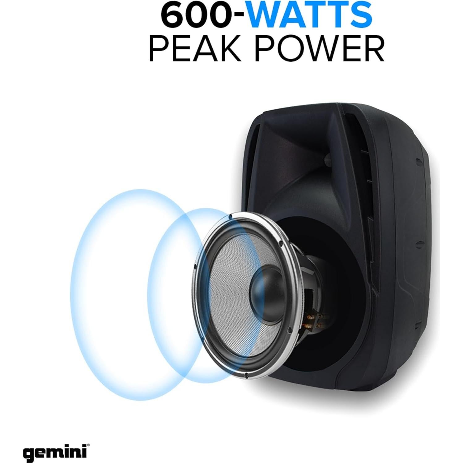 Sistema PA Portátil Gemini ES-210MXBLU 600W Bluetooth 10"