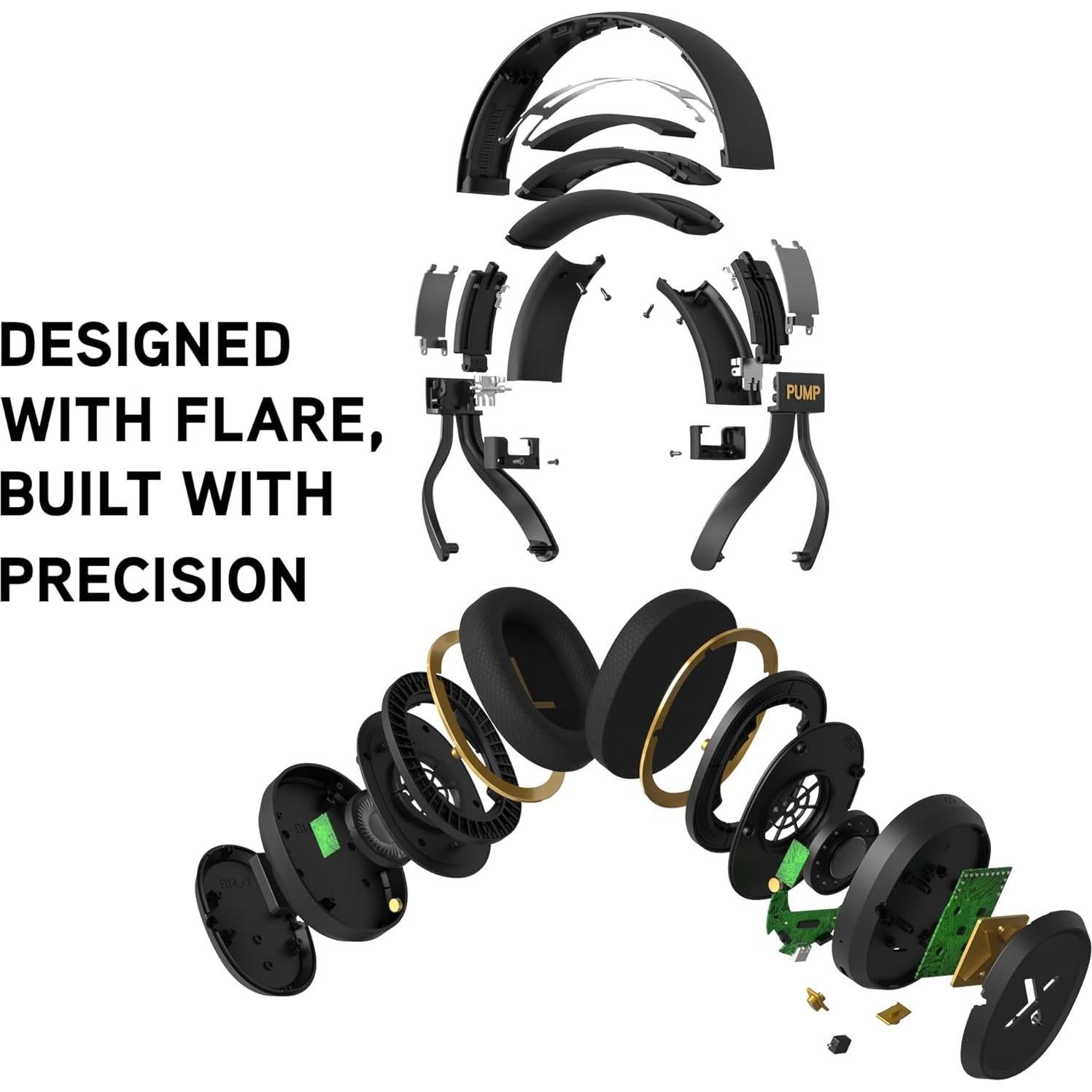 Auriculares Inalámbricos BlueAnt Pump X - ANC, 58h, Negro/Dorado