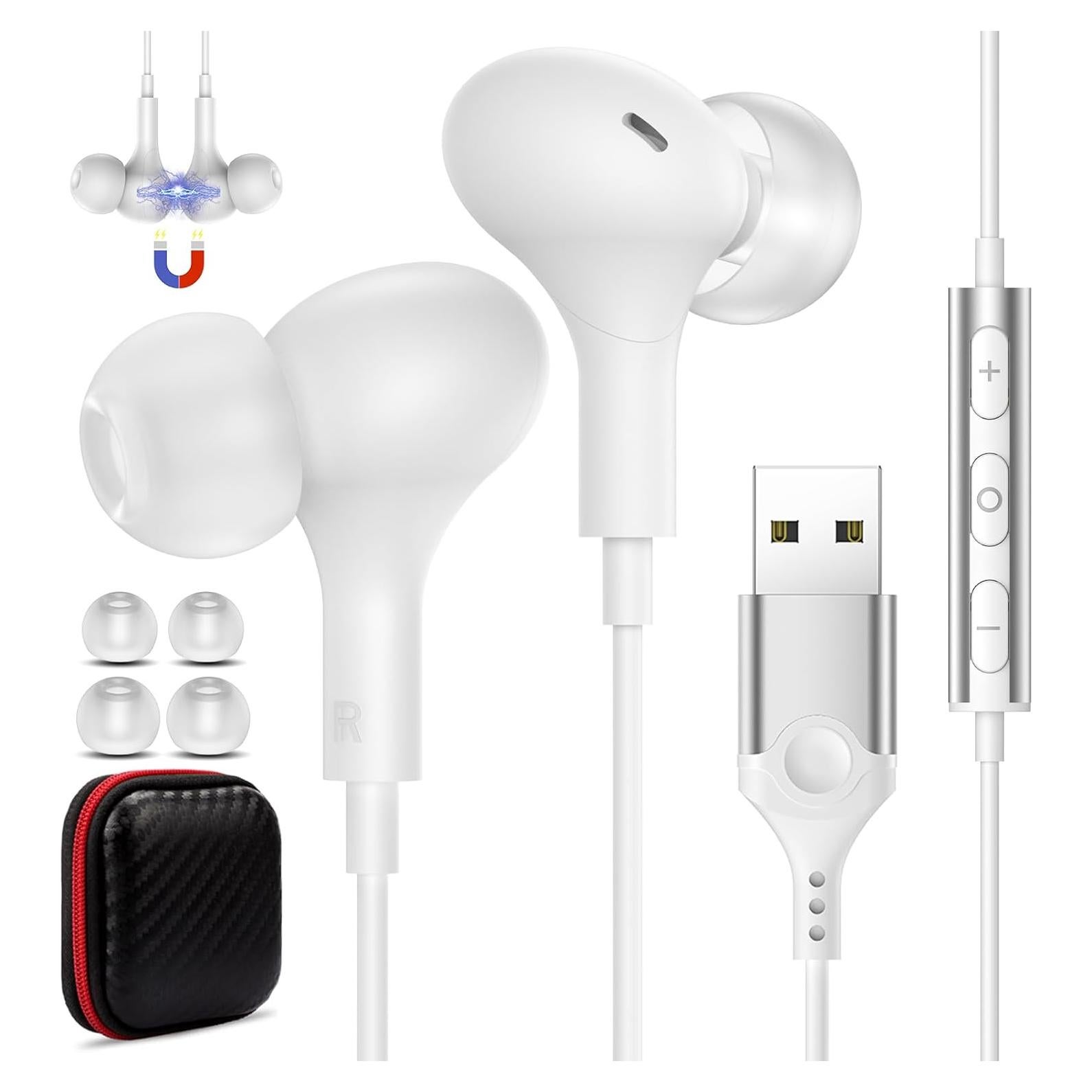 Auriculares USB AIAUXAI con micrófono 2.3m cancelación ruido