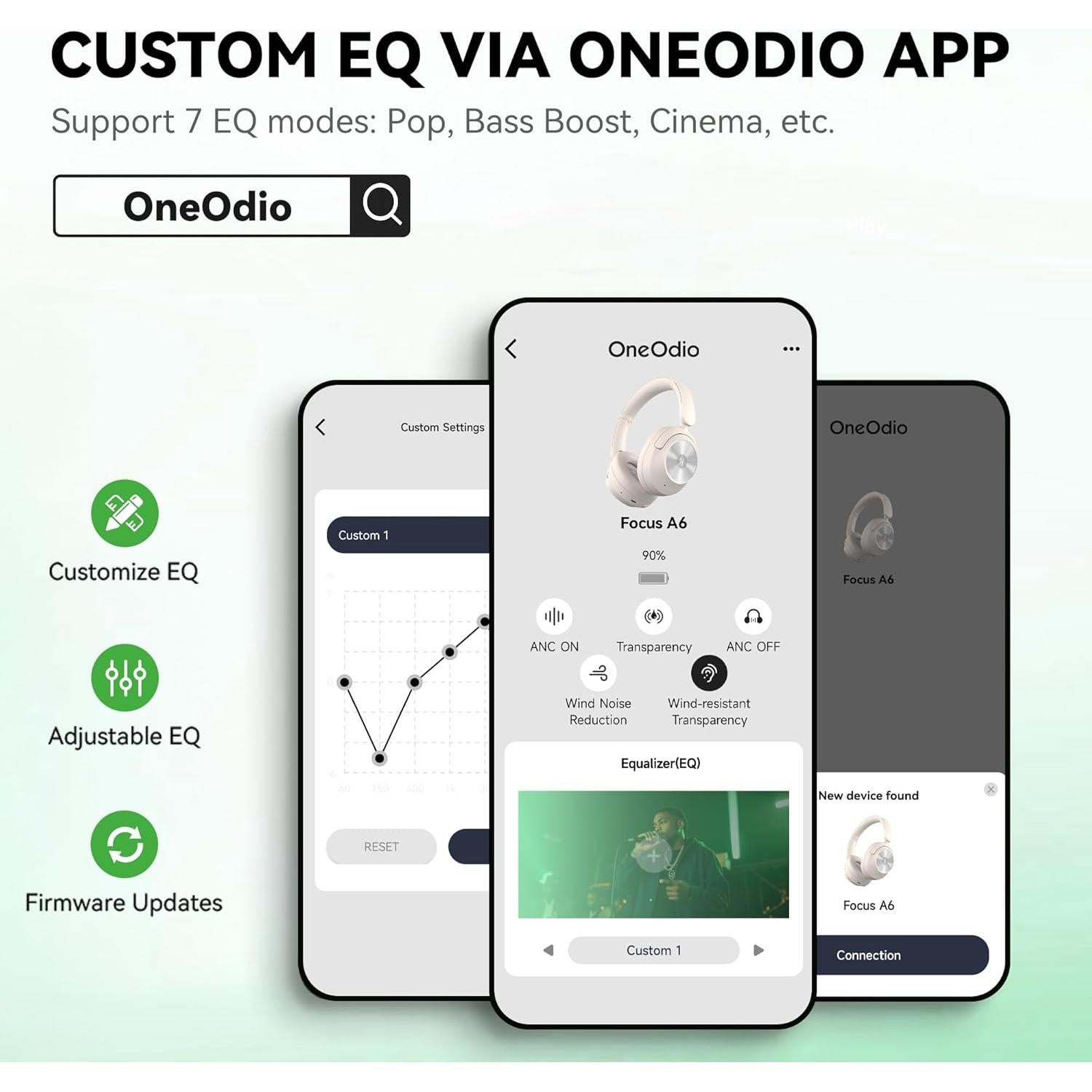 Auriculares In-Ear OneOdio Focus A6 ANC Bluetooth 6.0 75H