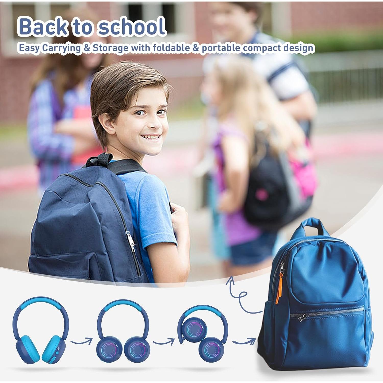 Auriculares Bluetooth JBUNION para Niños con Luces LED 40mm
