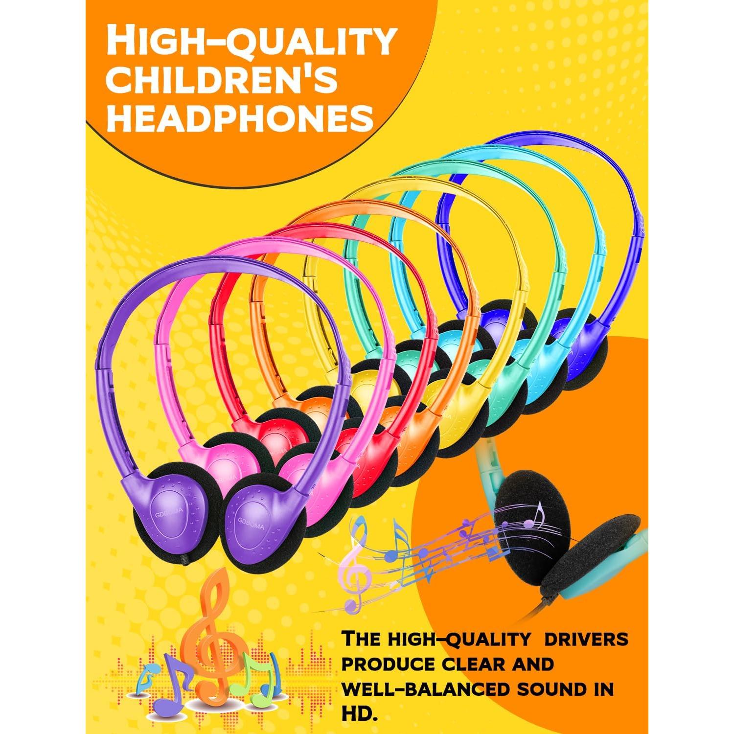 Auriculares GDBOMA para Niños y Adultos - Paquete de 12 Multicolores