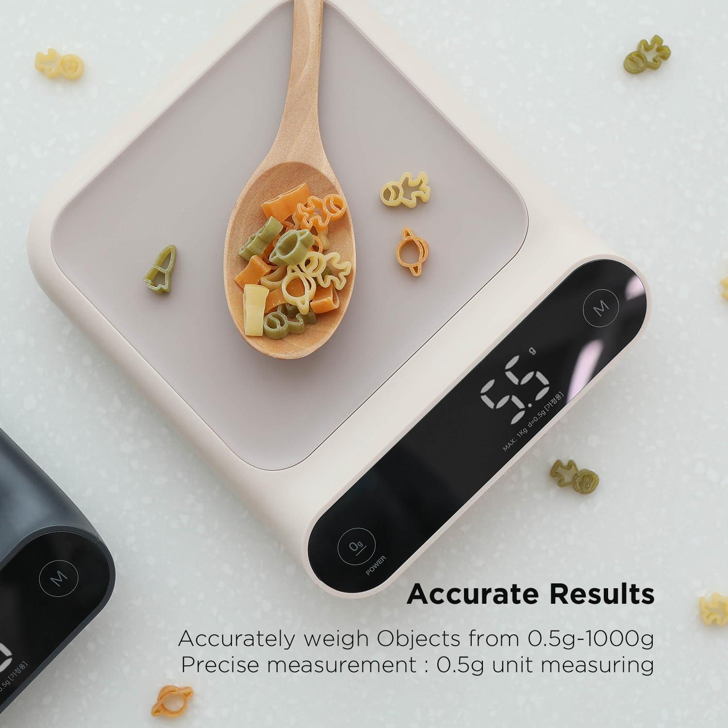 Báscula de Cocina Digital Mooas 1kg Pantalla LED Función Tara