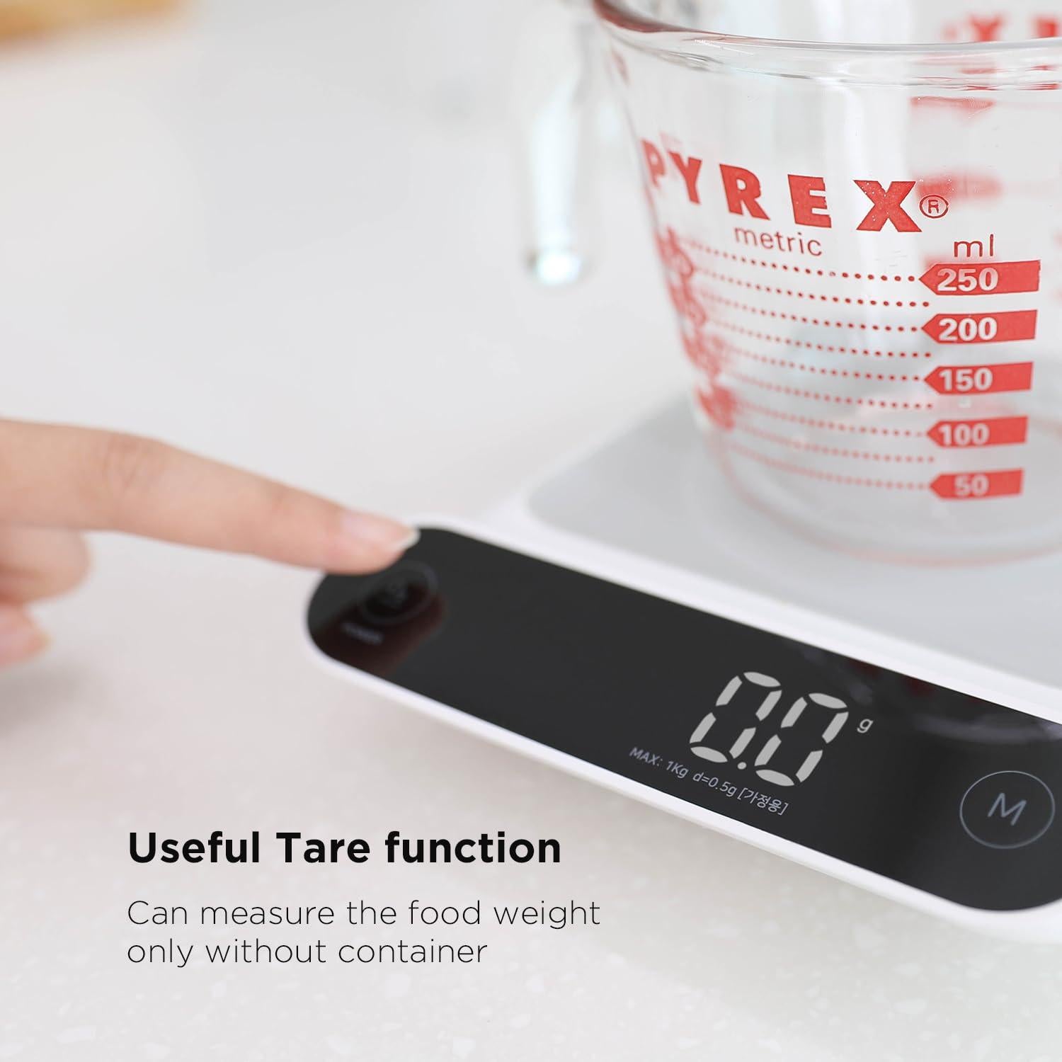 Báscula de Cocina Digital Mooas 1kg Pantalla LED Función Tara