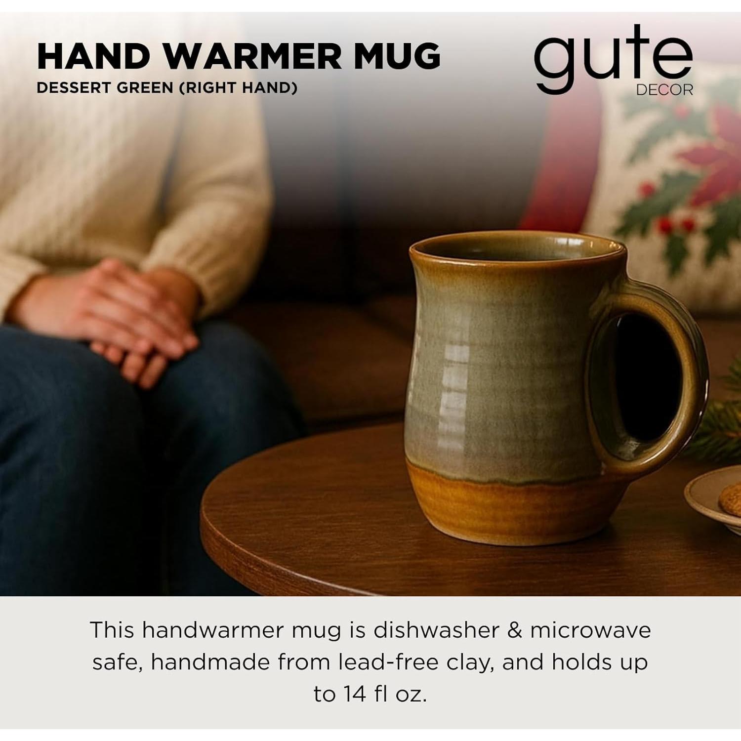 Taza Calentadora de Manos GUTE Cerámica Verde Desierto 414ml