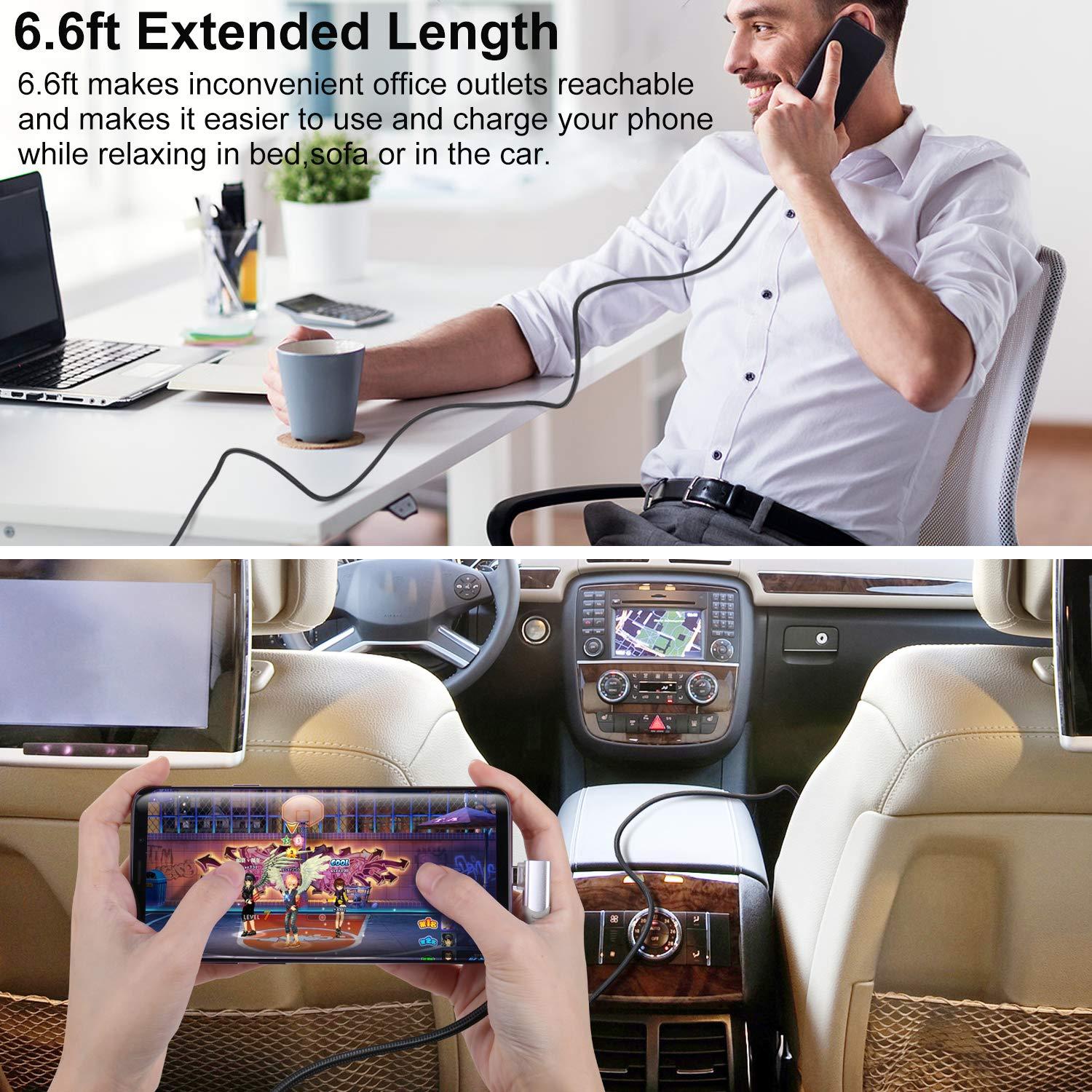 Cable USB C Pofesun 2m 3Pack Carga Rápida 3.1A Ángulo Derecho