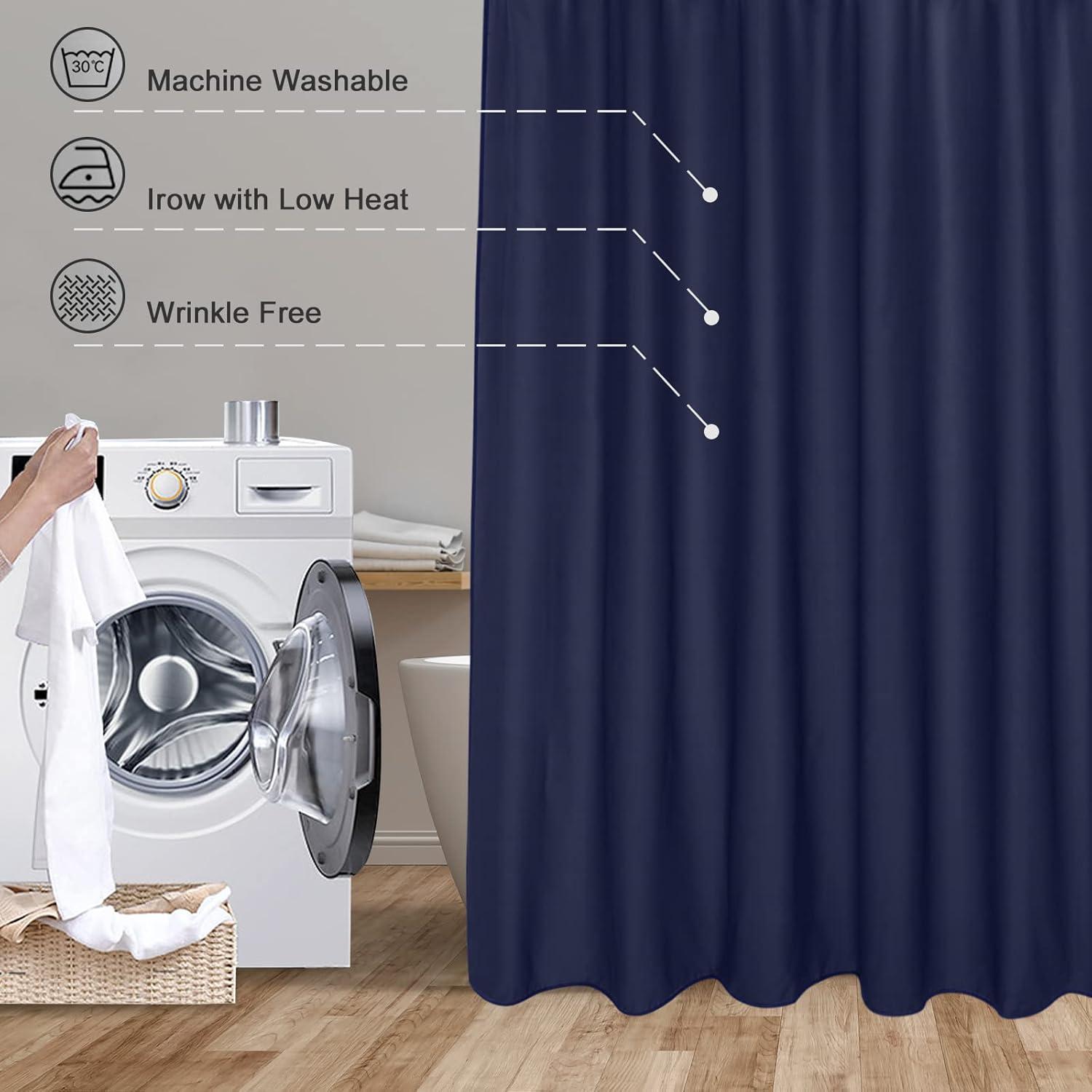 Cortina de Ducha Azul Marino EurCross 180x180 cm Lavable