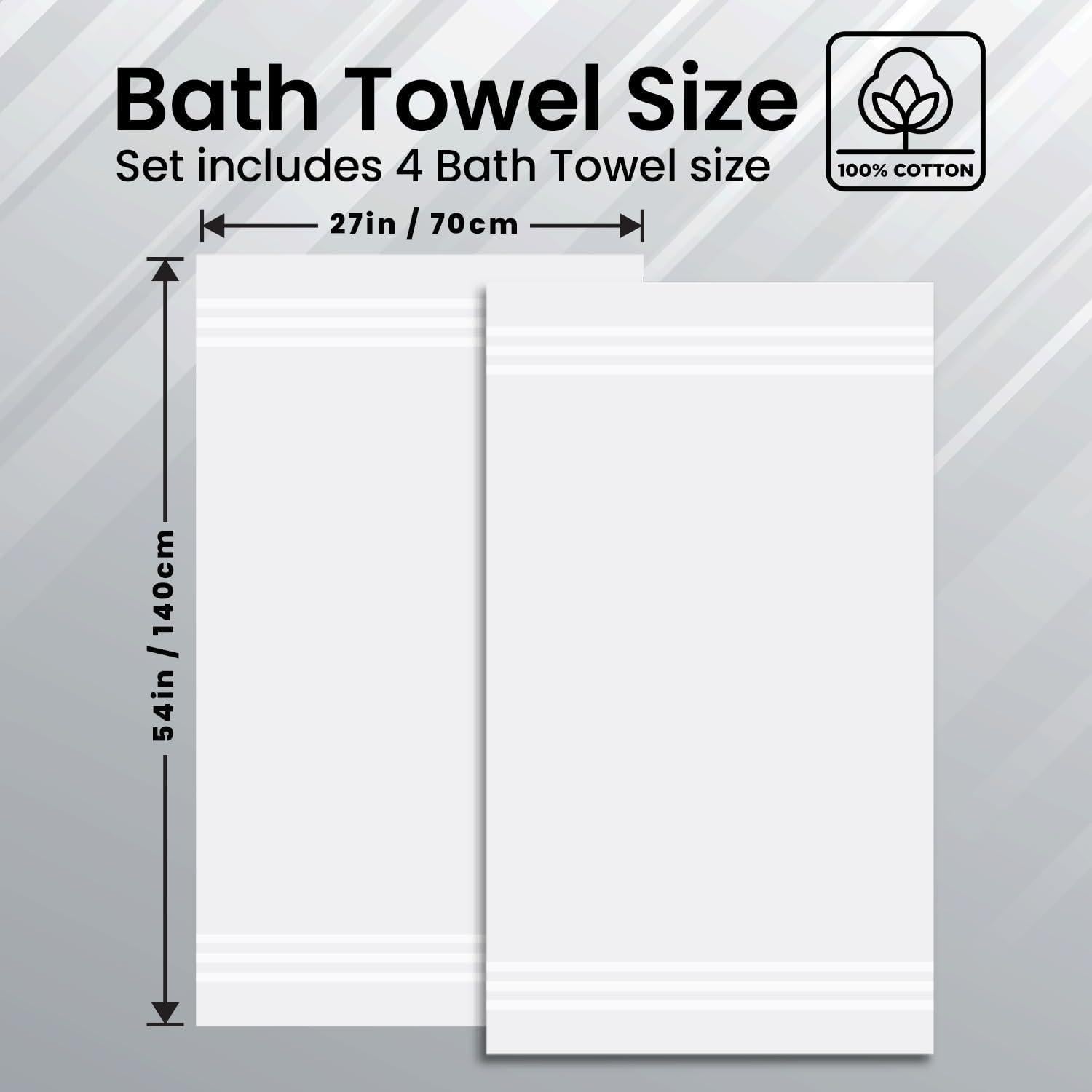 Toallas de baño de lujo Infinitee Xclusives 100% algodón - 2 unidades