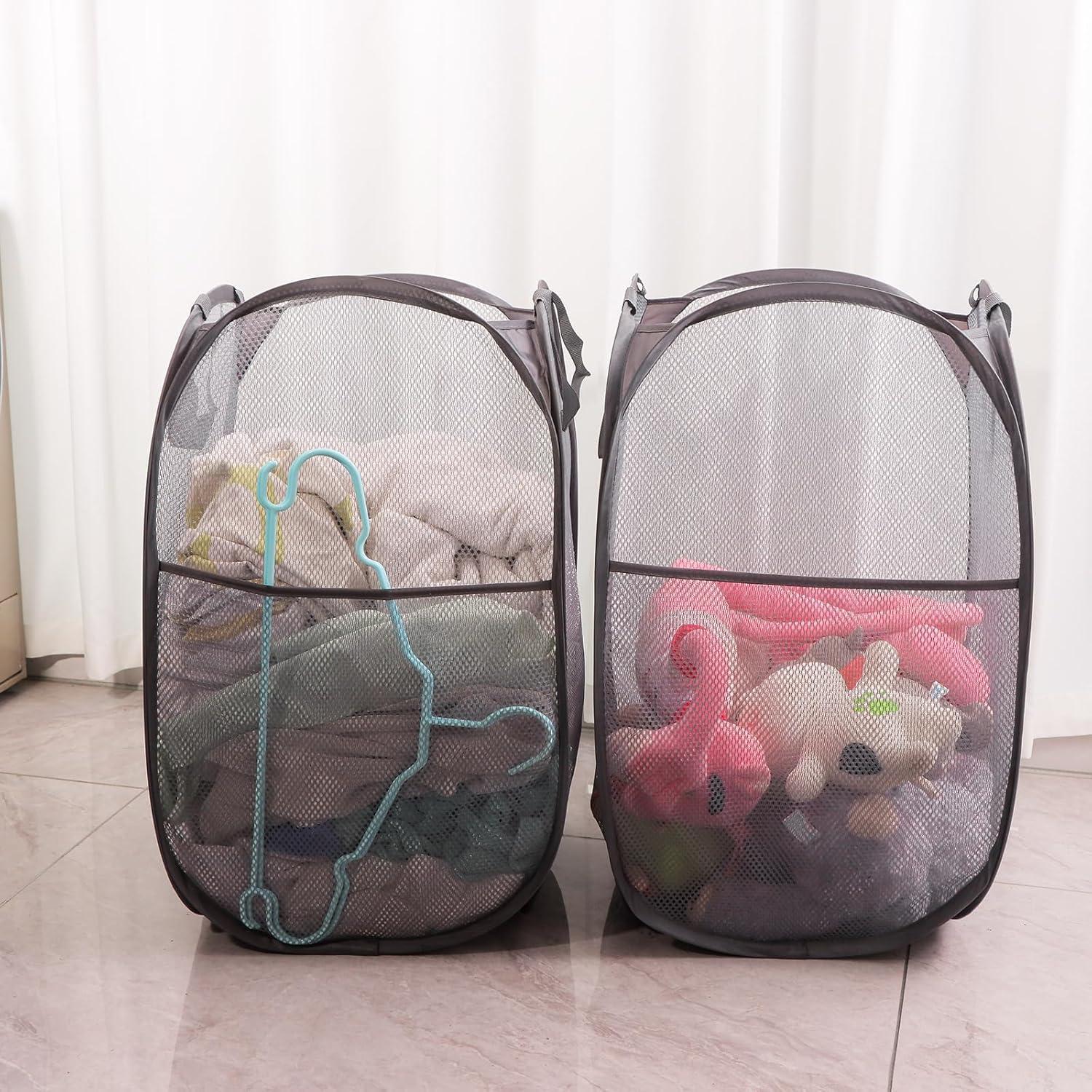 Cesta de Ropa Plegable BENJUN 35.5x35.5x58.4 cm Gris Oscuro