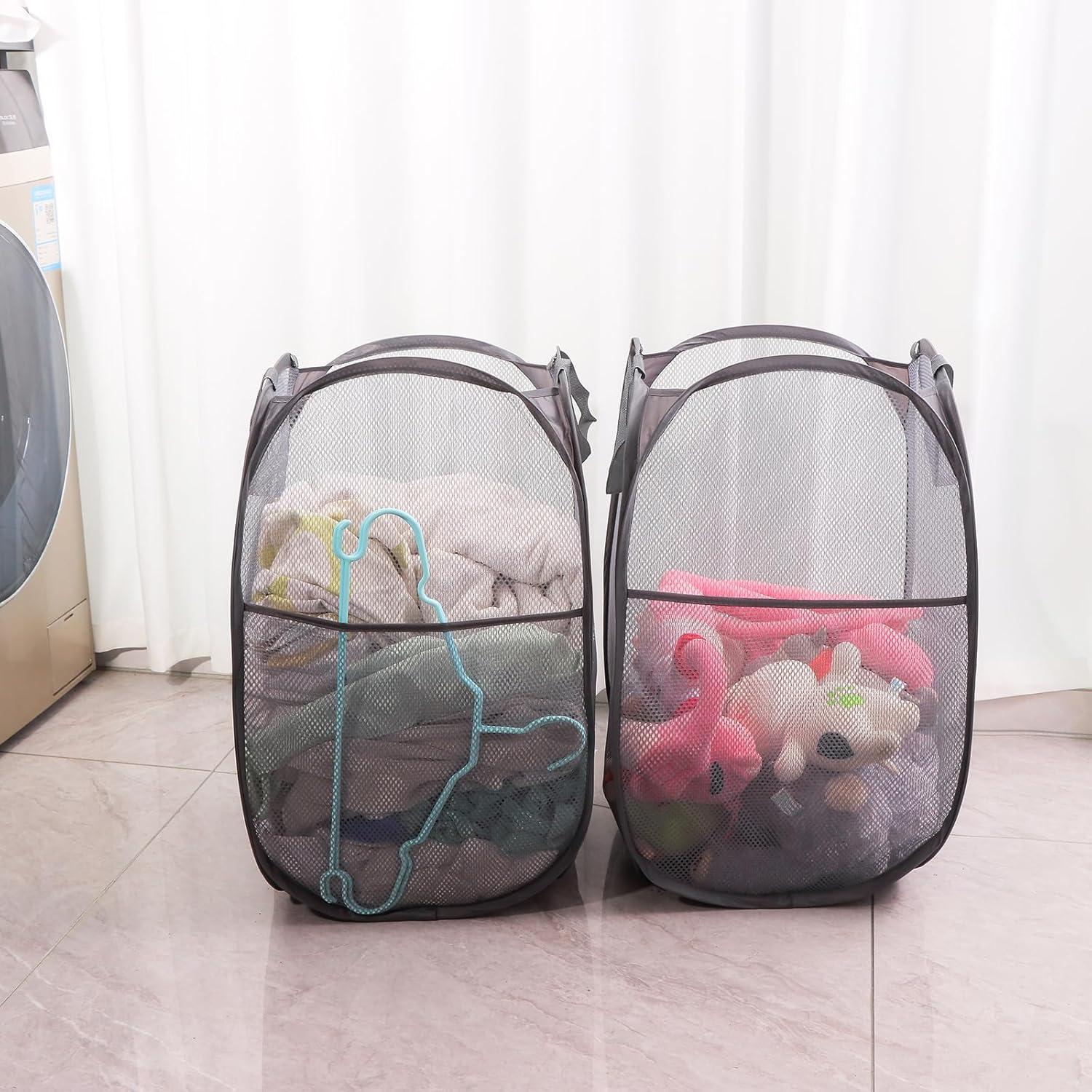 Cesta de Ropa Plegable BENJUN 35.5x35.5x58.4 cm Gris Oscuro