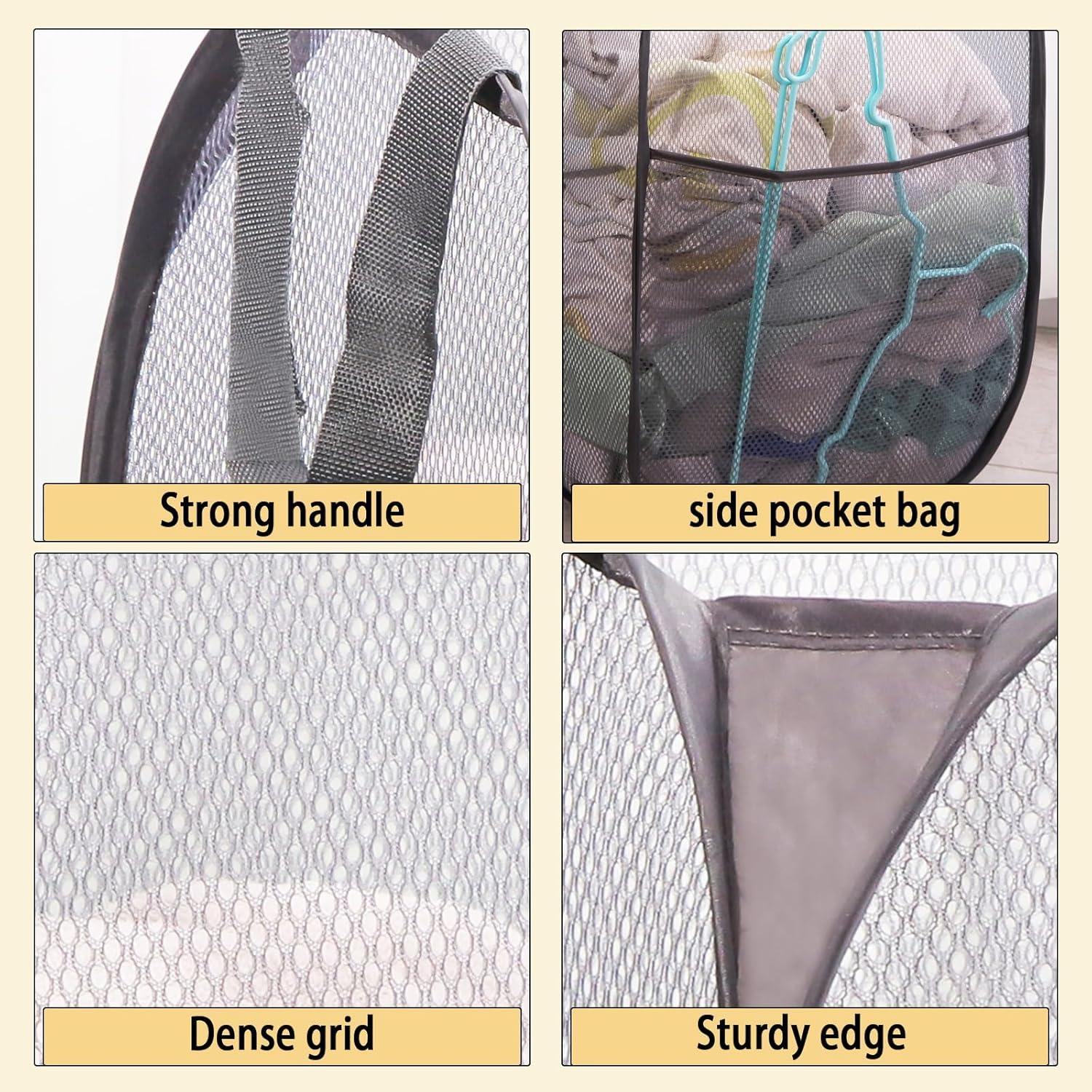 Cesta de Ropa Plegable BENJUN 35.5x35.5x58.4 cm Gris Oscuro