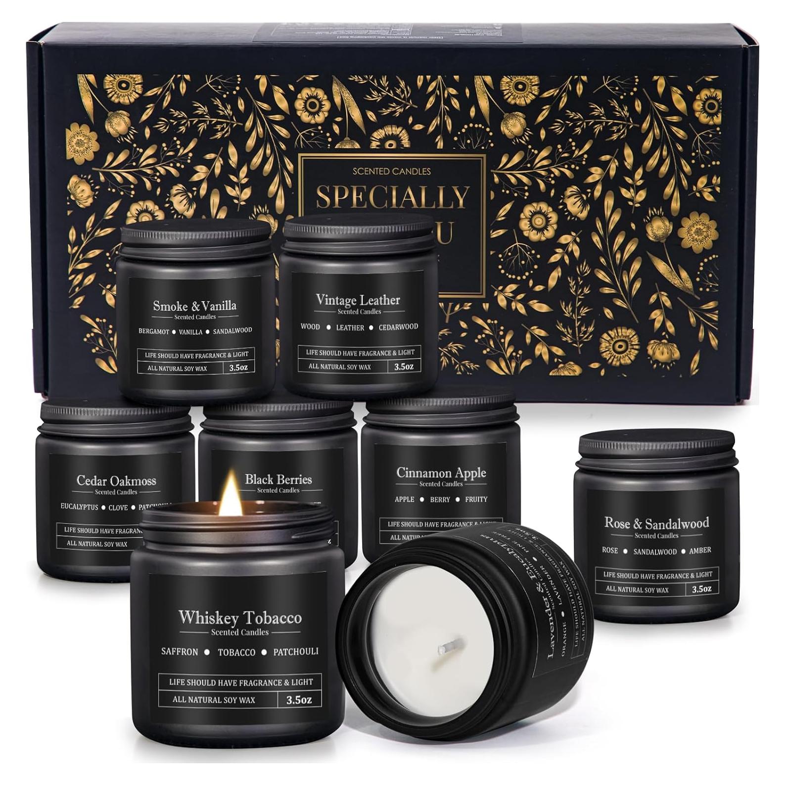 Set de 8 Velas Aromáticas para Hombres YMing - Cera de Soja