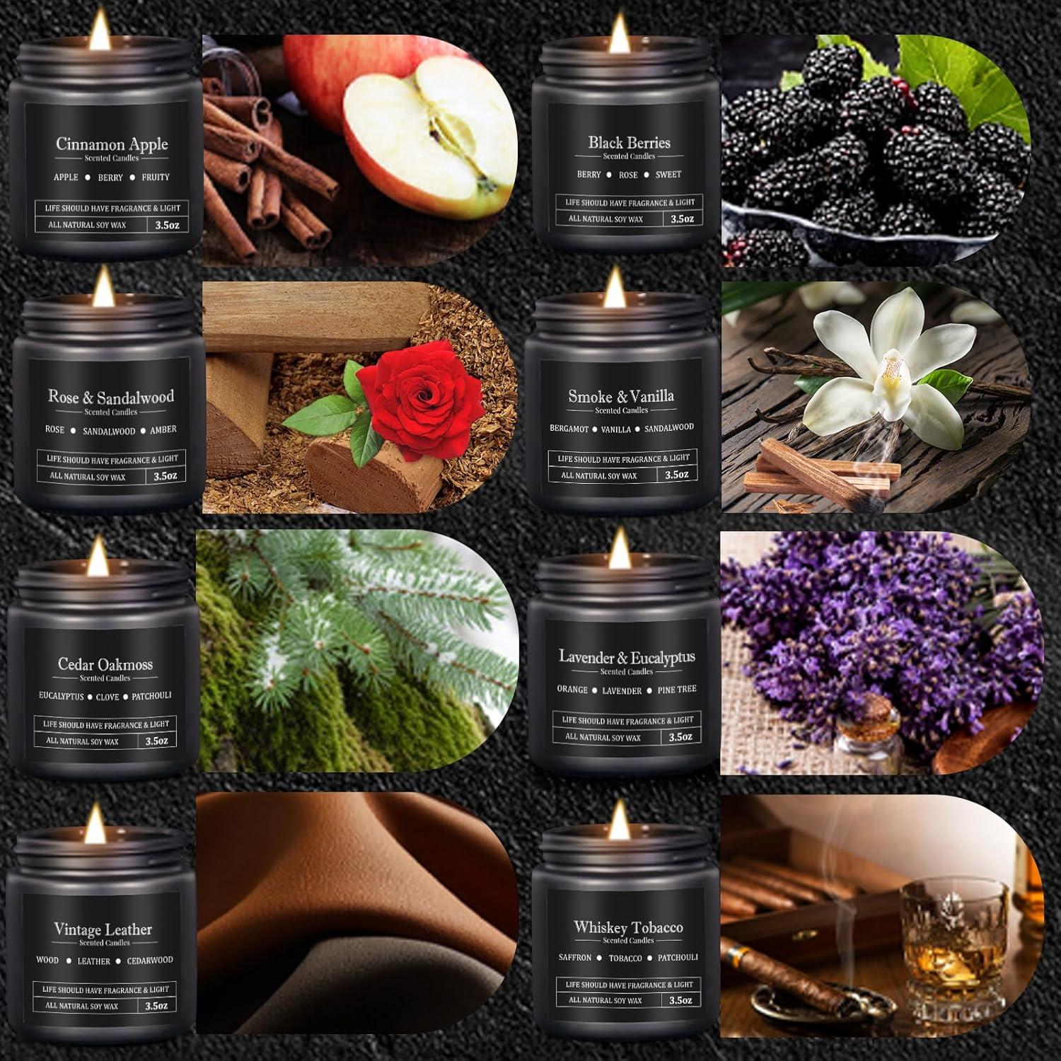 Set de 8 Velas Aromáticas para Hombres YMing - Cera de Soja
