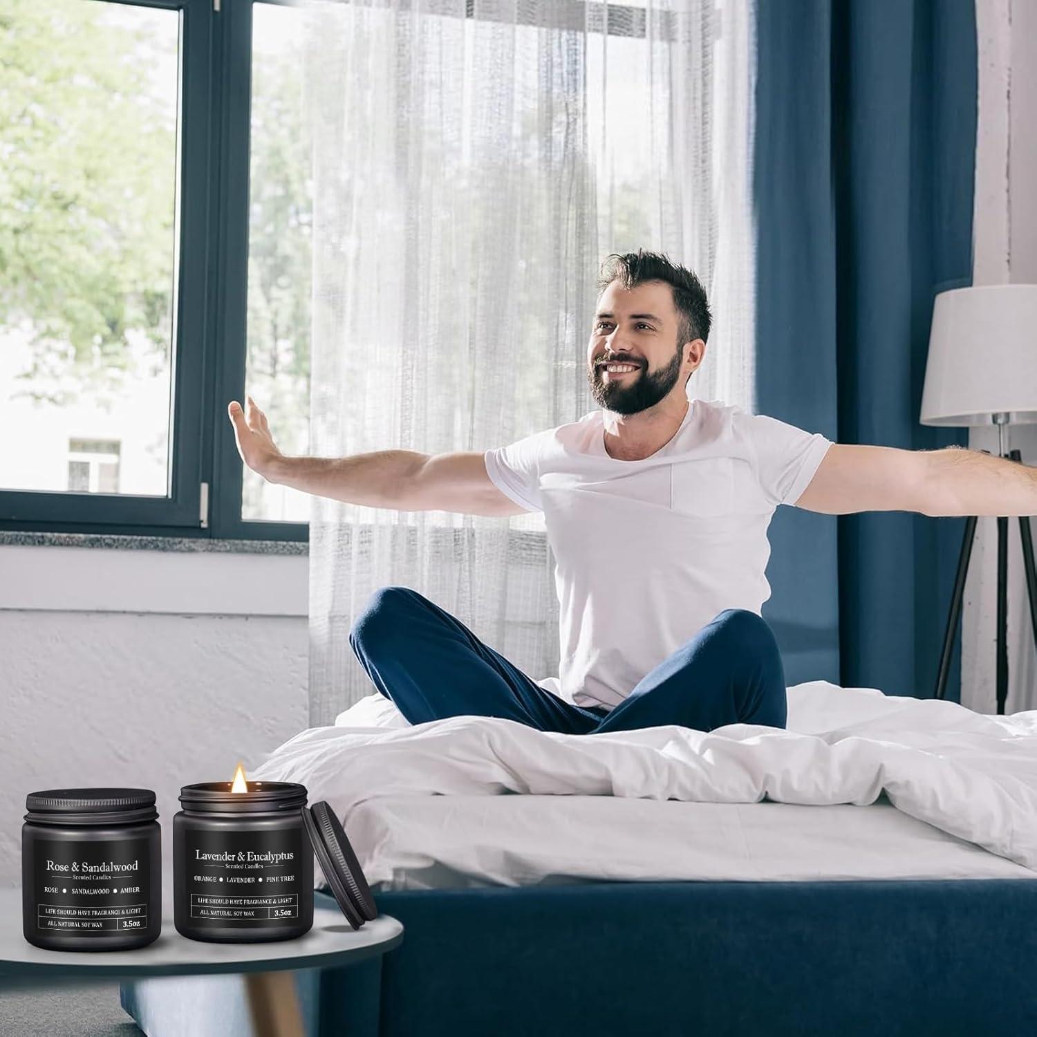 Set de 8 Velas Aromáticas para Hombres YMing - Cera de Soja