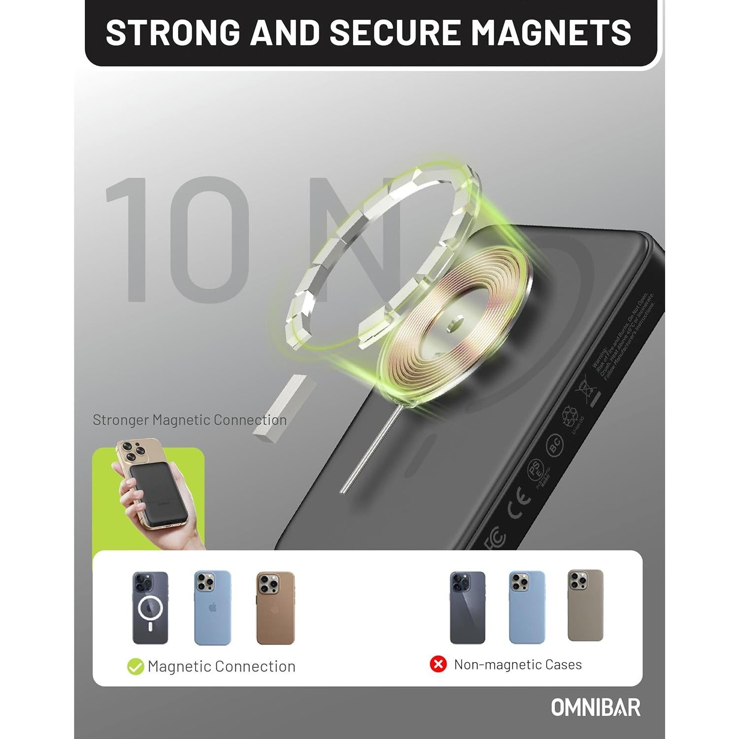 Banco de Poder Inalámbrico Omnibar 10000mAh Carga Rápida USB-C