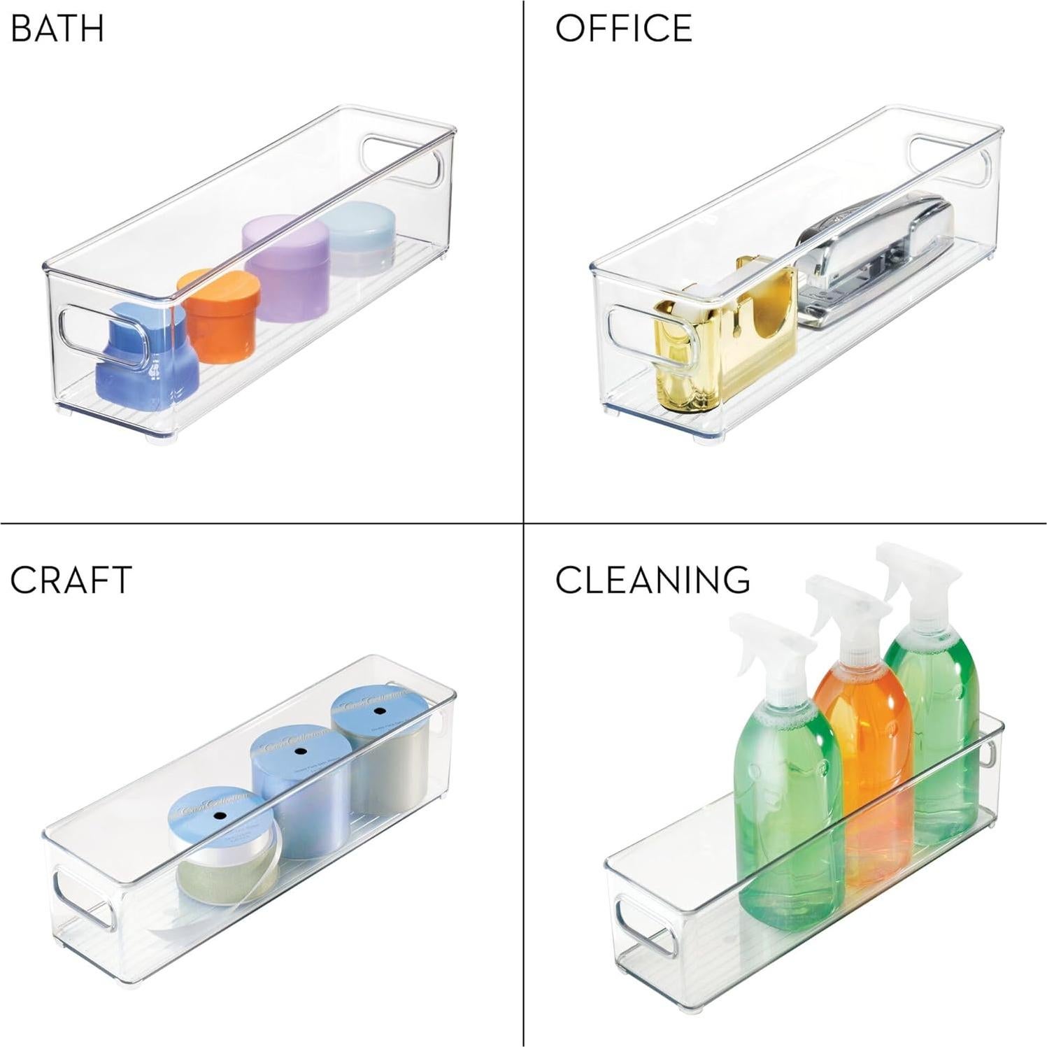 Contenedor de Almacenamiento InterDesign 36.8x10.2x10.2 cm Transparente