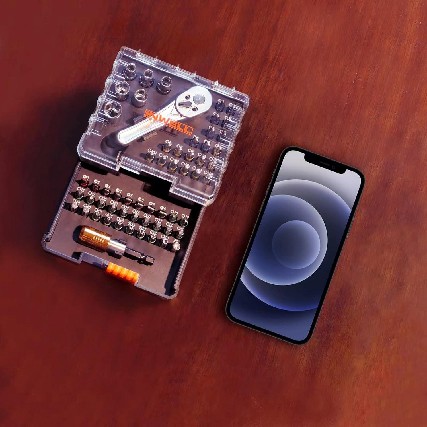 Juego de Llave de Carraca Mini Inwell 58 Piezas Compacto