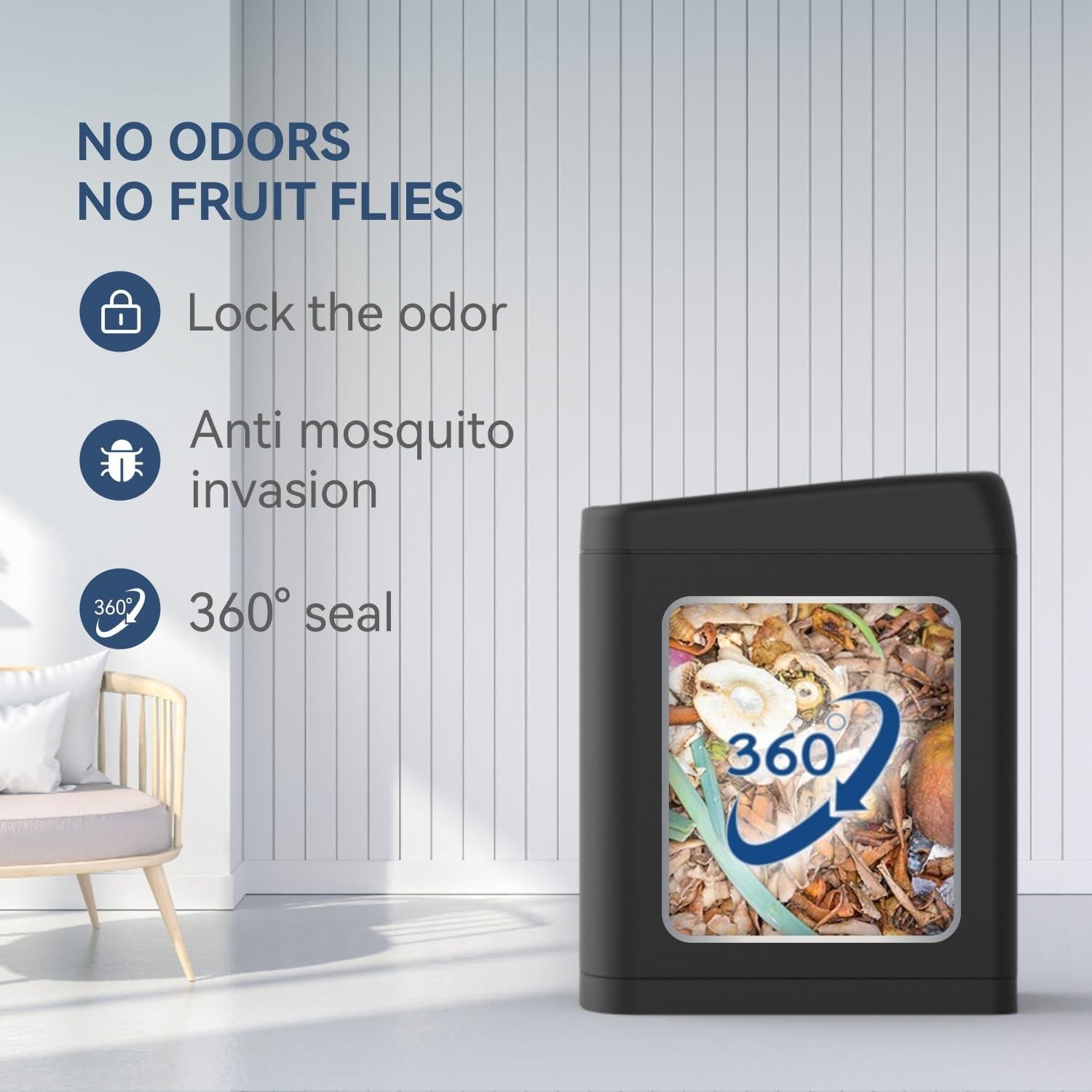 Cubo de Basura Automático ELLO&ALLO 50L Negro con Sensor