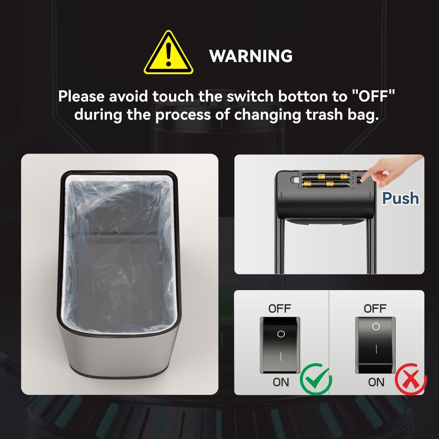 Cubo de Basura Automático ELLO&ALLO 50L Negro con Sensor