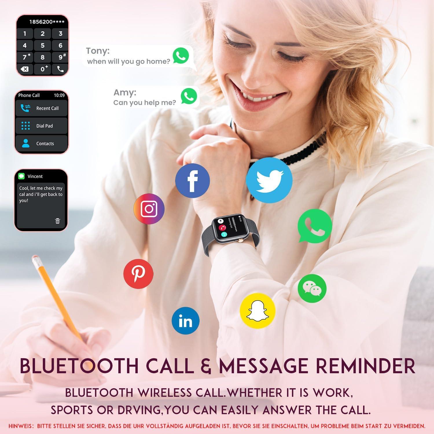 Reloj Inteligente para Mujeres TAOLOON G104 - Bluetooth, IP68, 123 Modos