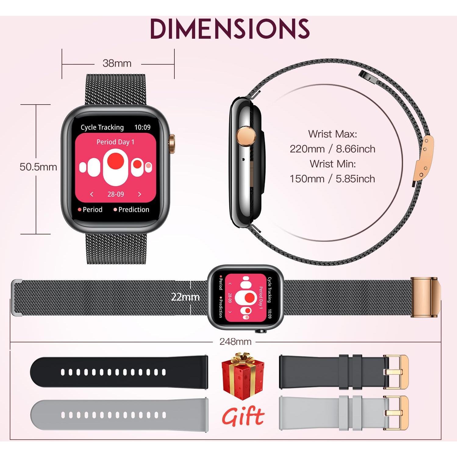 Reloj Inteligente para Mujeres TAOLOON G104 - Bluetooth, IP68, 123 Modos