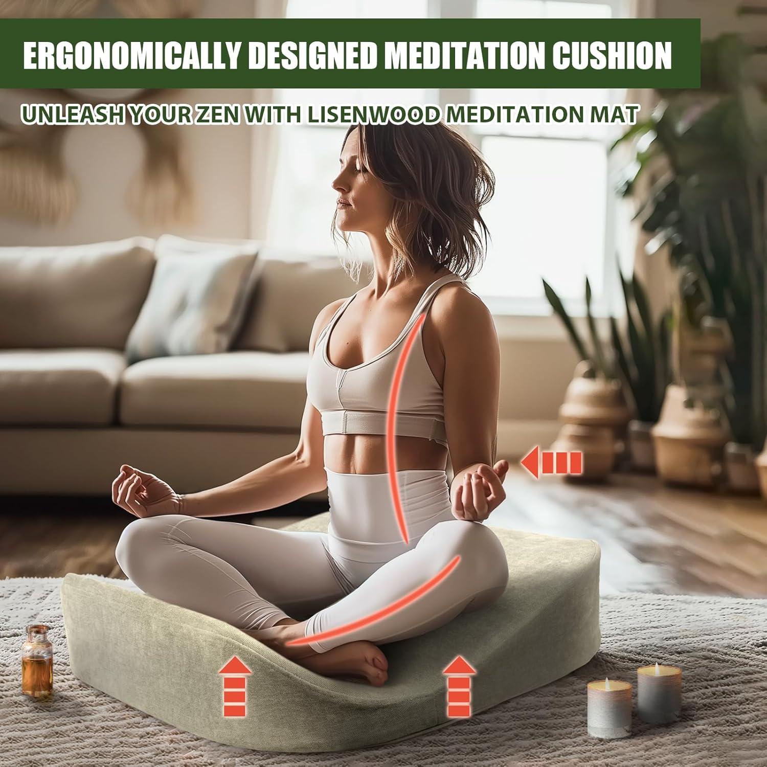 Cojín de Meditación Lisenwood Grande Espuma Alta Densidad Caqui