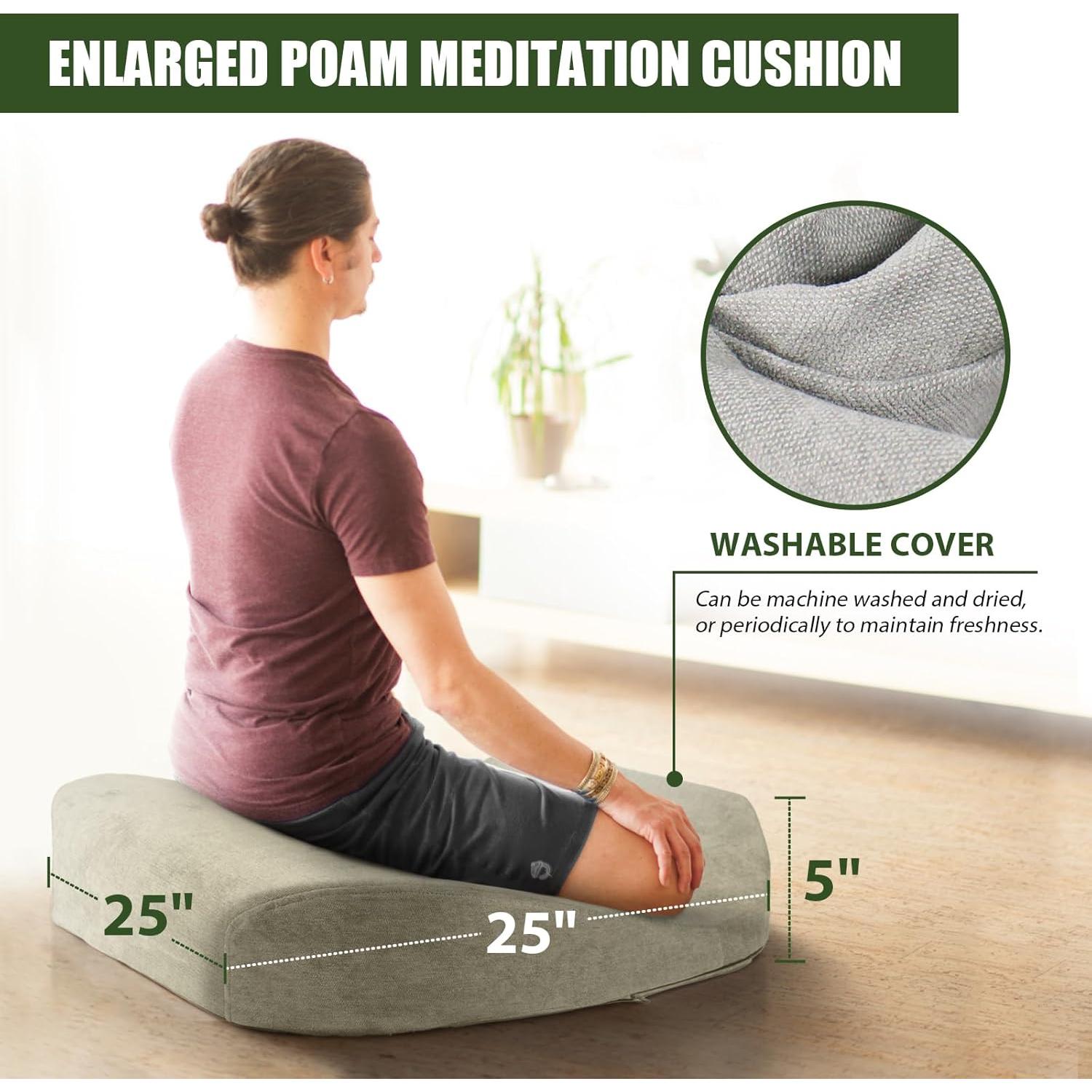 Cojín de Meditación Lisenwood Grande Espuma Alta Densidad Caqui