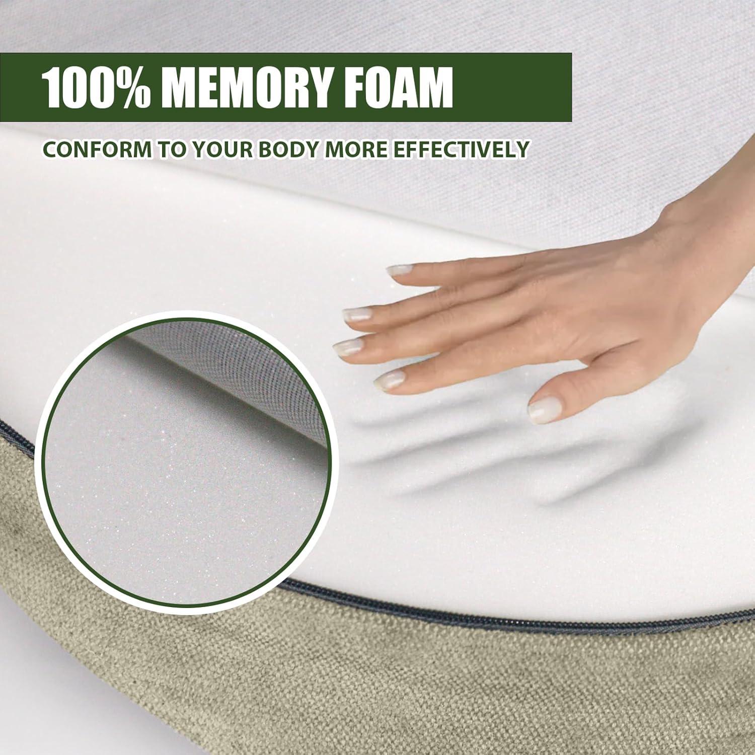 Cojín de Meditación Lisenwood Grande Espuma Alta Densidad Caqui