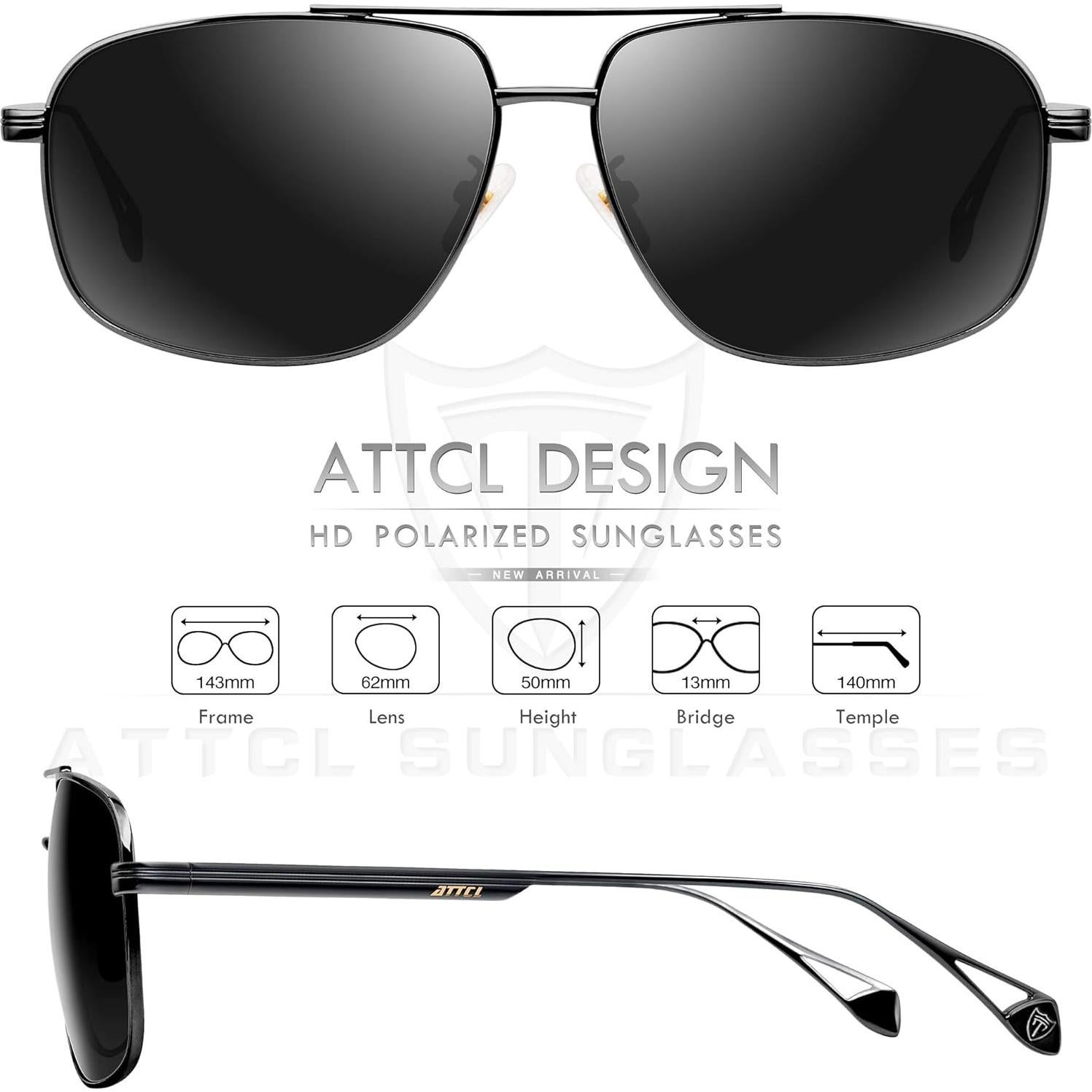 Gafas de sol polarizadas ATTCL para hombres UV400 metal