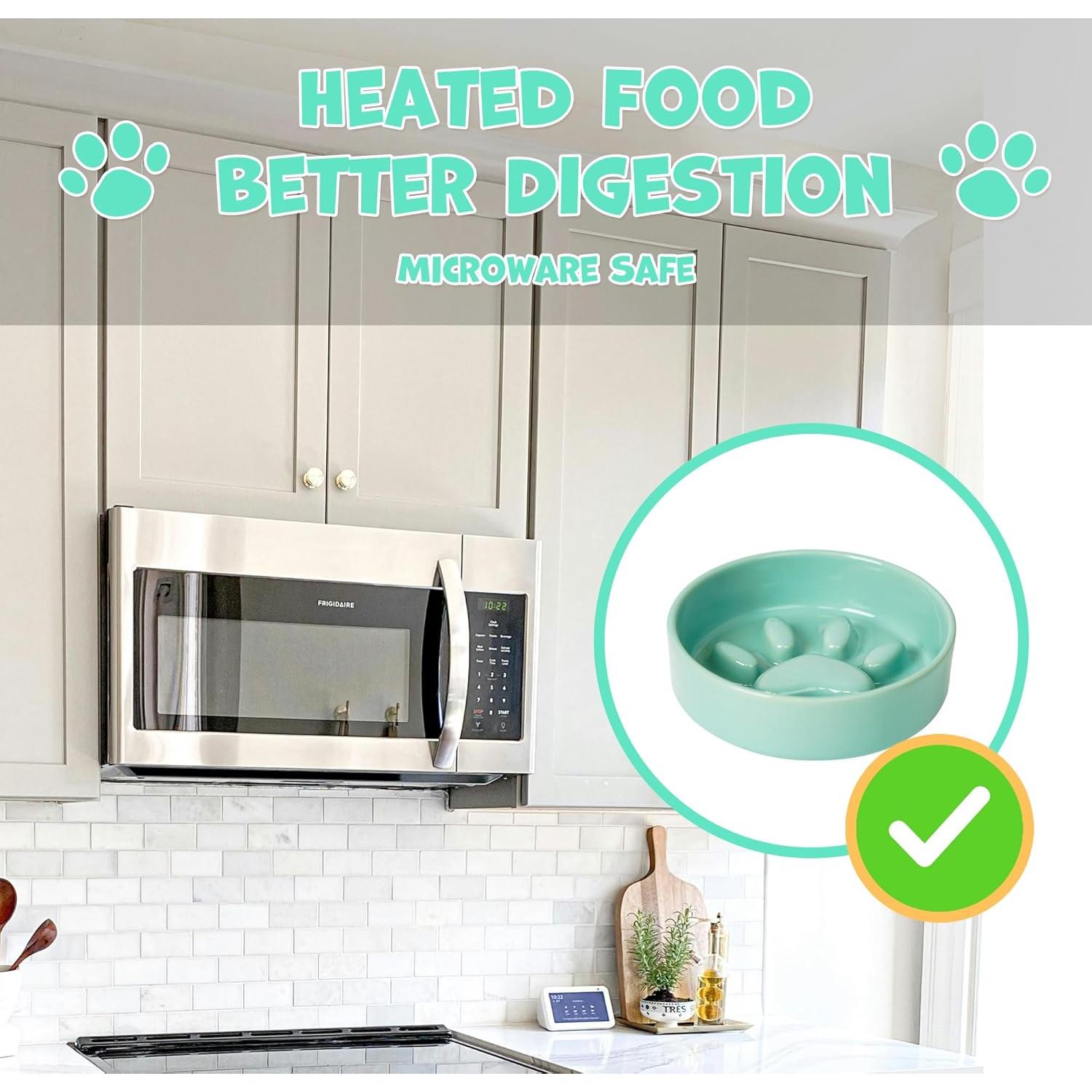 Cuenco Antideslizante Verde YOBRO para Perros 3 Tazas Cerámica