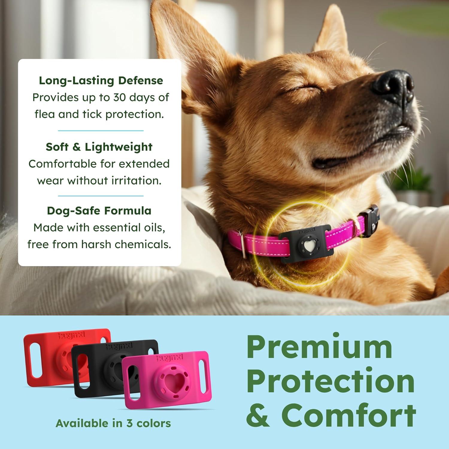 Colgante Antipulgas y Garrapatas BugMD con Soporte para AirTag - Negro