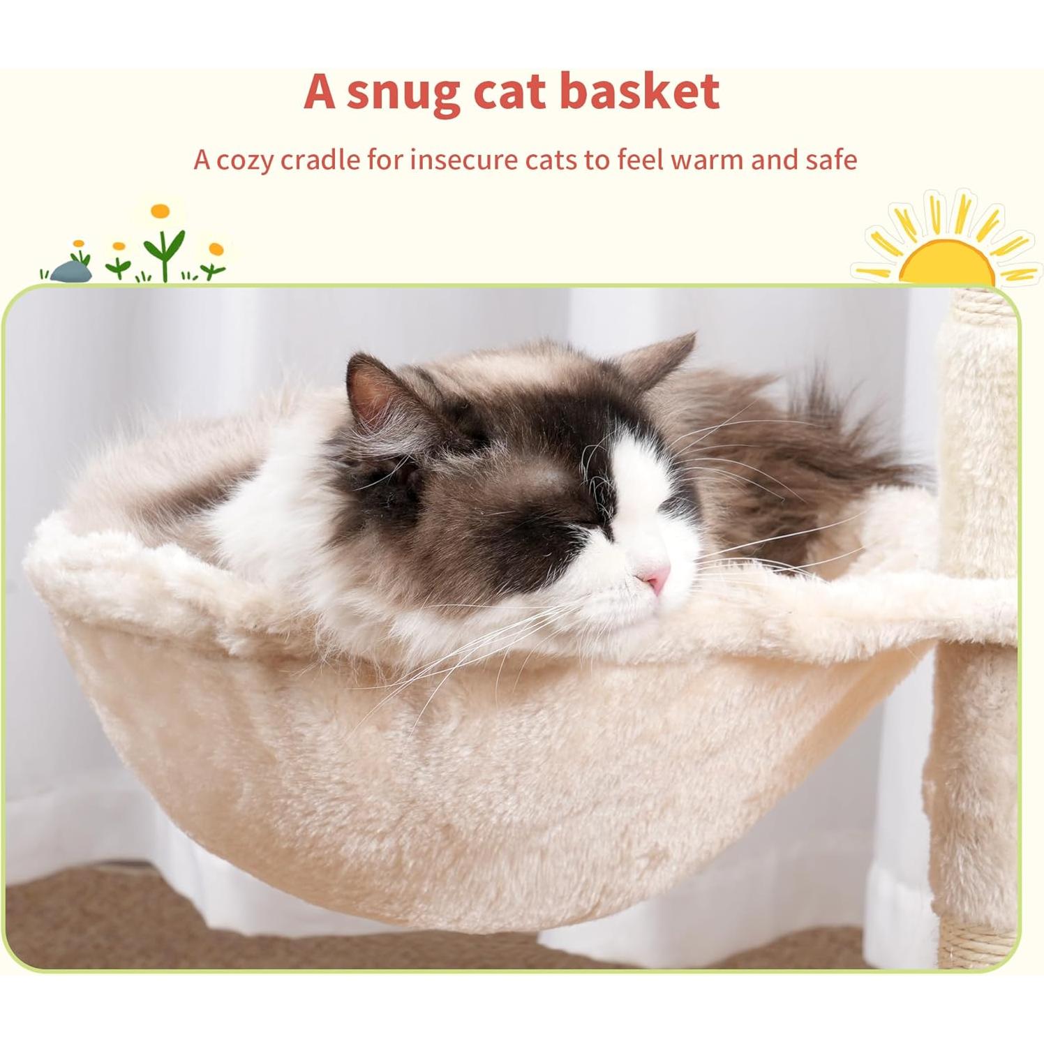 Torre para Gatos Hey-brother MPJ008SM, 105.2 cm, Beige