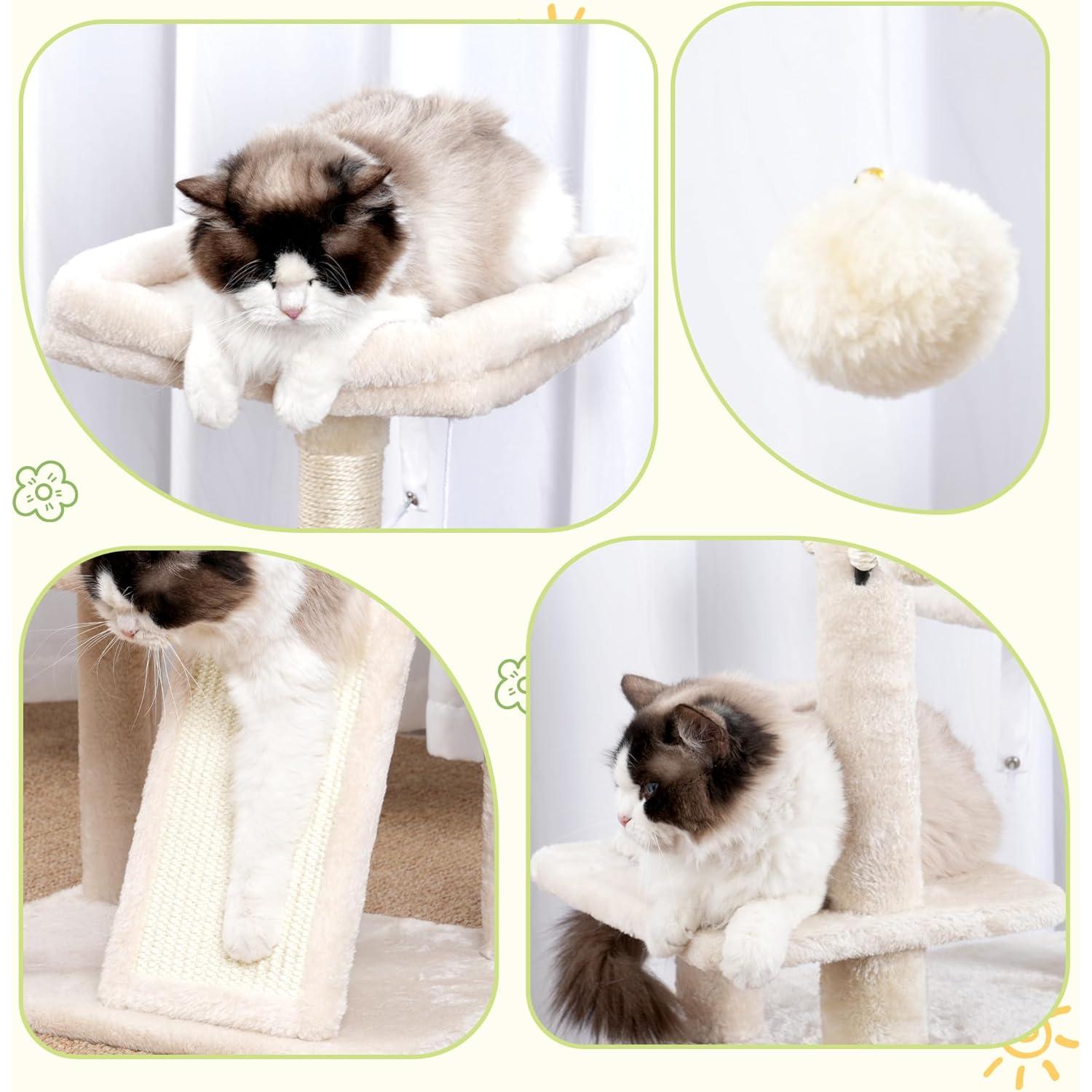 Torre para Gatos Hey-brother MPJ008SM, 105.2 cm, Beige