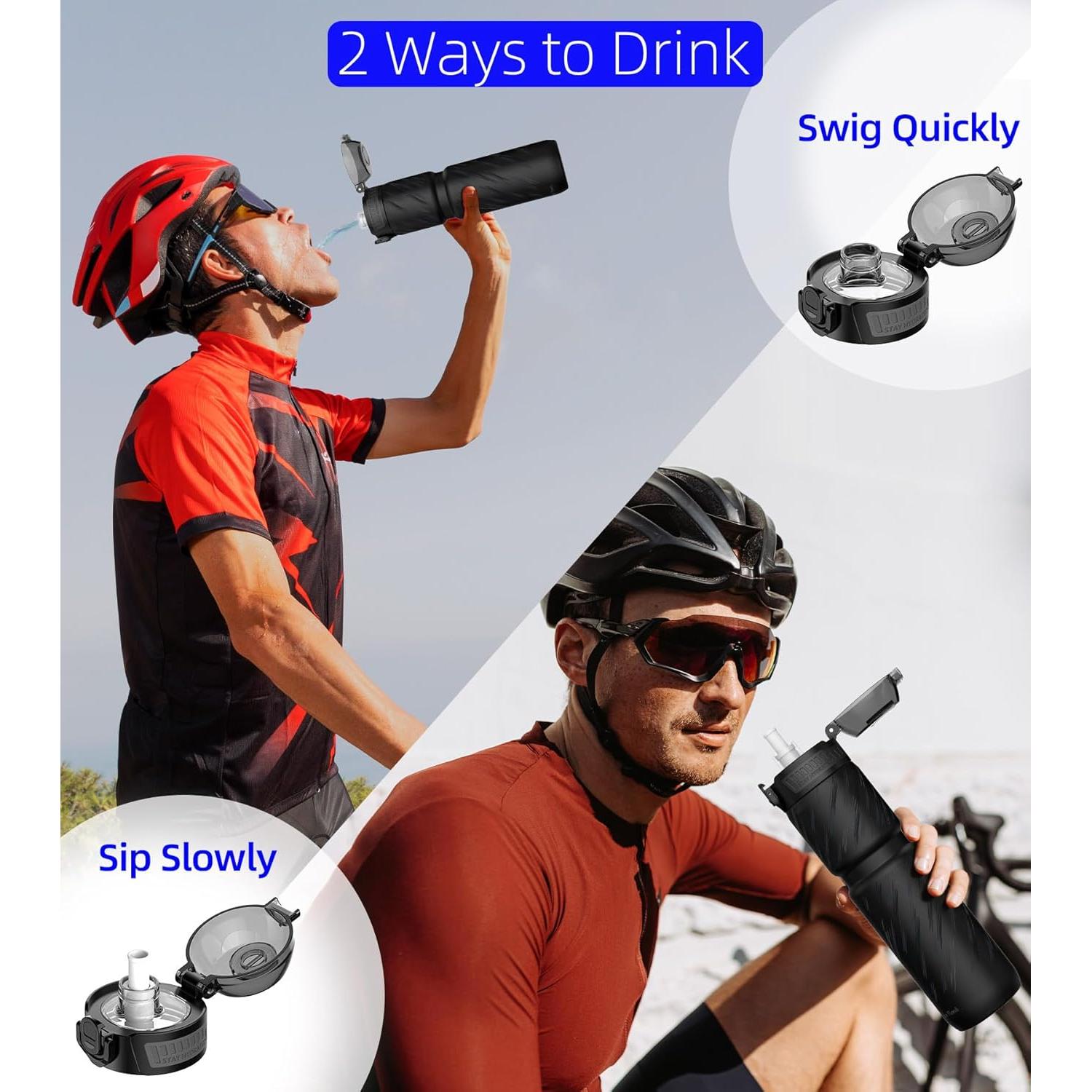 Botella de Agua Aislada MYFOREST 700ml Acero Quirúrgico Negra