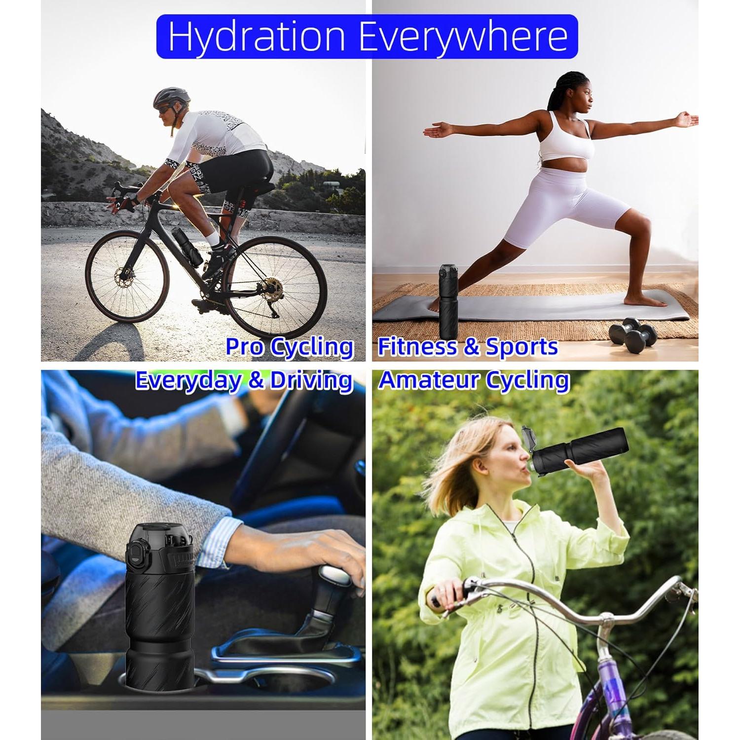 Botella de Agua Aislada MYFOREST 700ml Acero Quirúrgico Negra