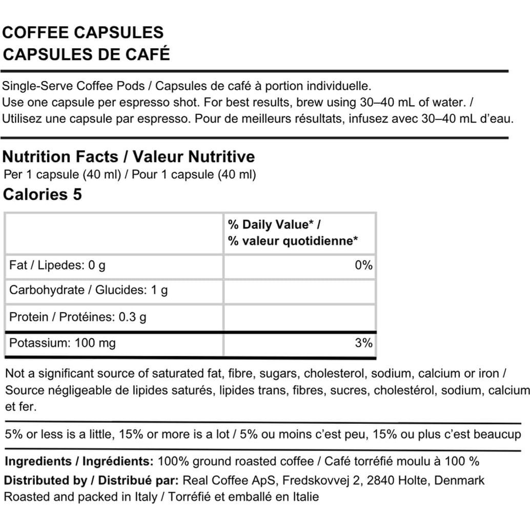 Cápsulas de Café Espresso Orgánico Real Coffee 100 Unidades