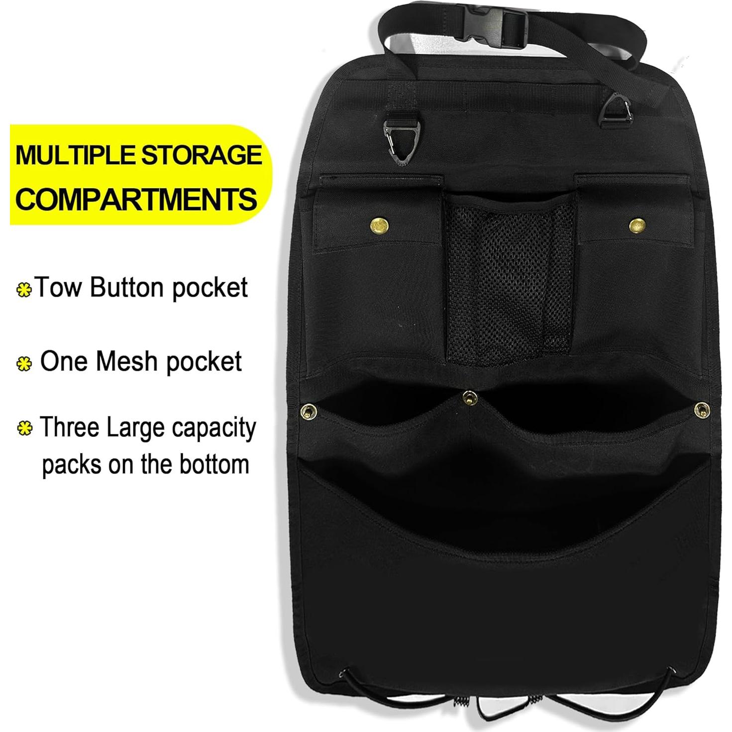 Organizador de respaldo de asiento BEATUNEE negro 6 bolsillos