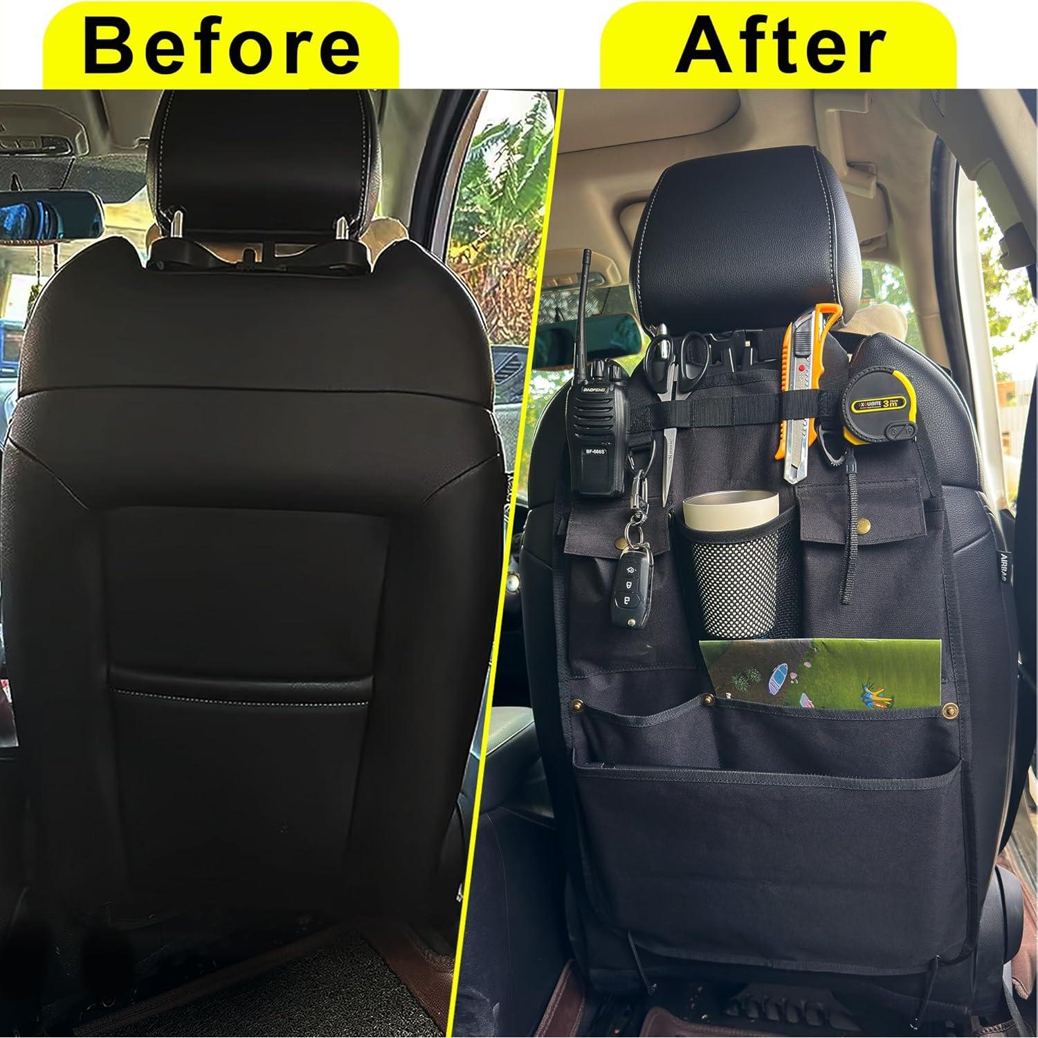Organizador de respaldo de asiento BEATUNEE negro 6 bolsillos