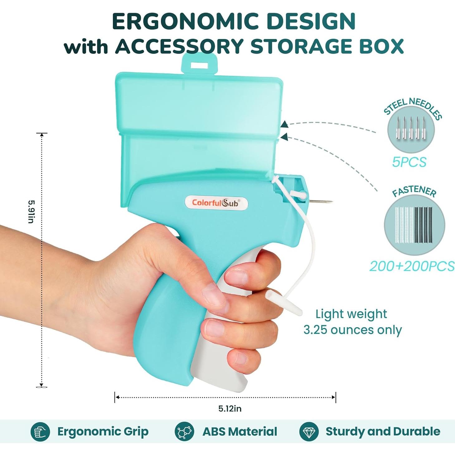 Pistola de Puntadas ColorfulSub para Ropa - Azul Claro, 6 Agujas