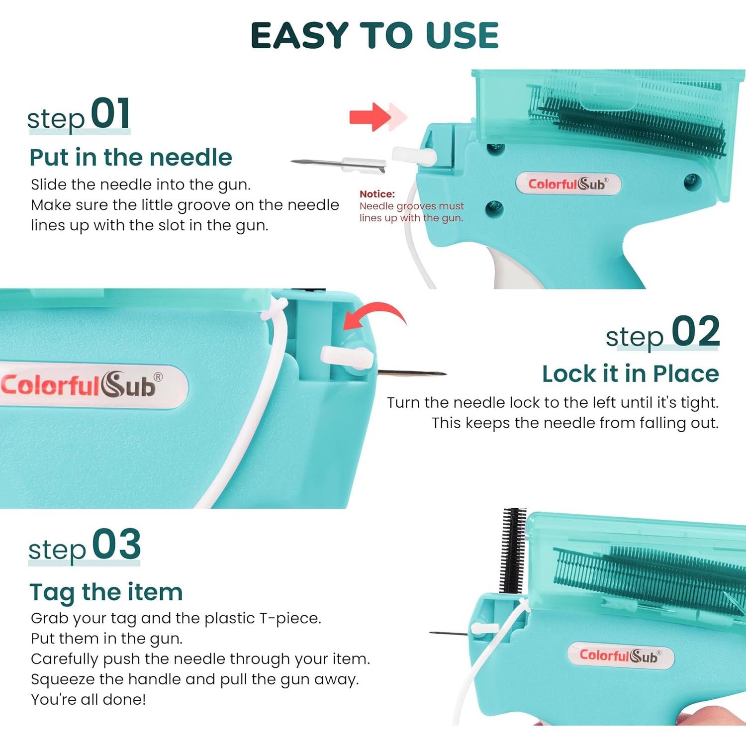 Pistola de Puntadas ColorfulSub para Ropa - Azul Claro, 6 Agujas