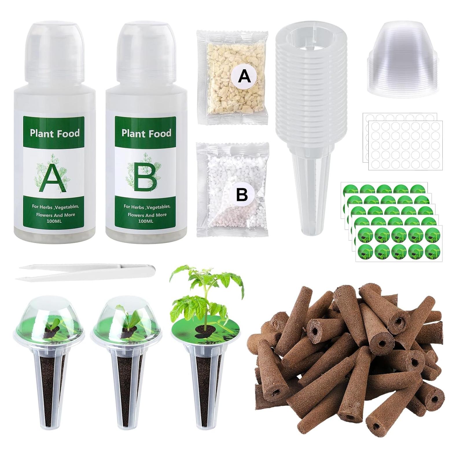 Kit Hidropónico Bigmeta - 50 Esponjas, Alimento y Canastas