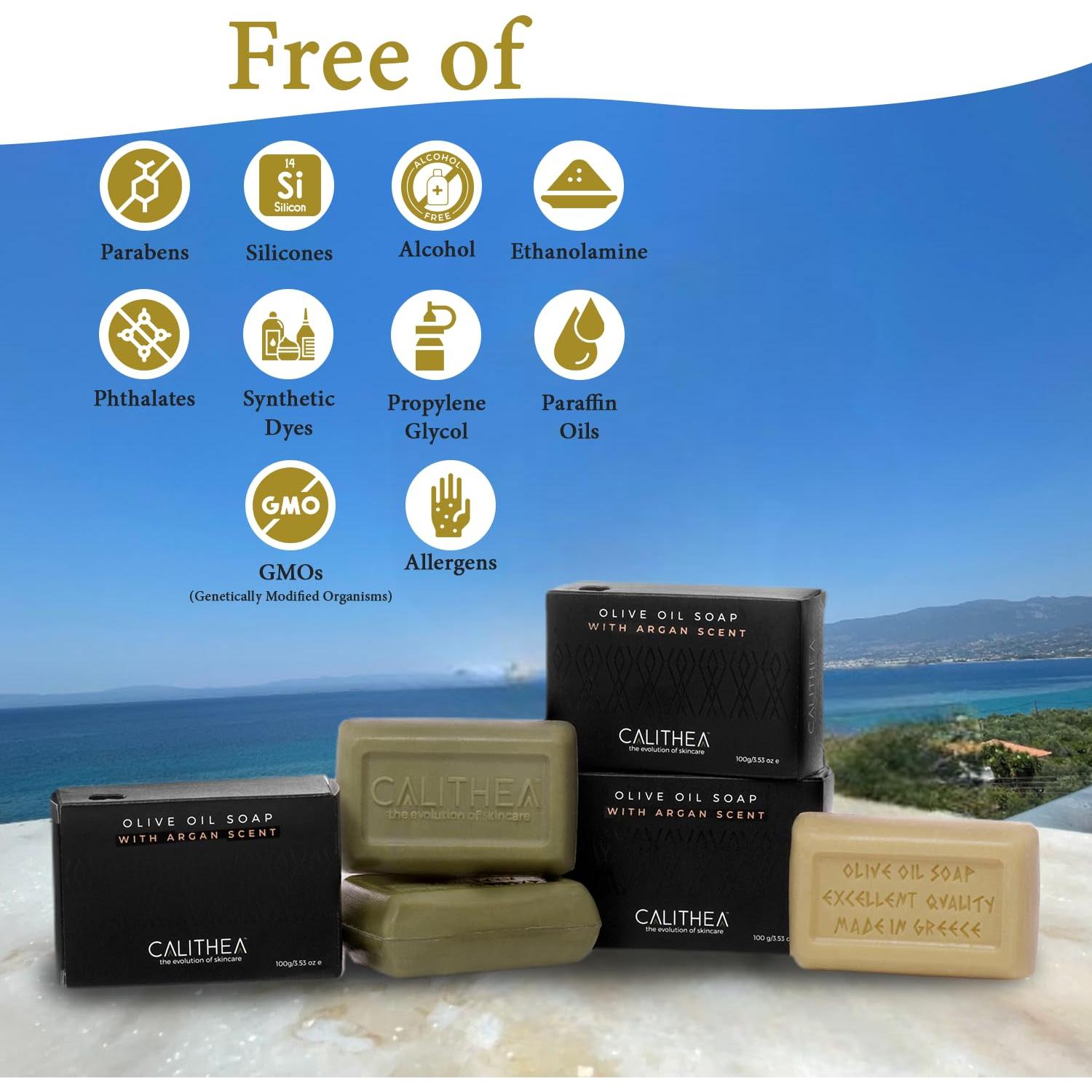 Jabón Natural Calithea 3 Pack - Aceite de Oliva y Argán 300g