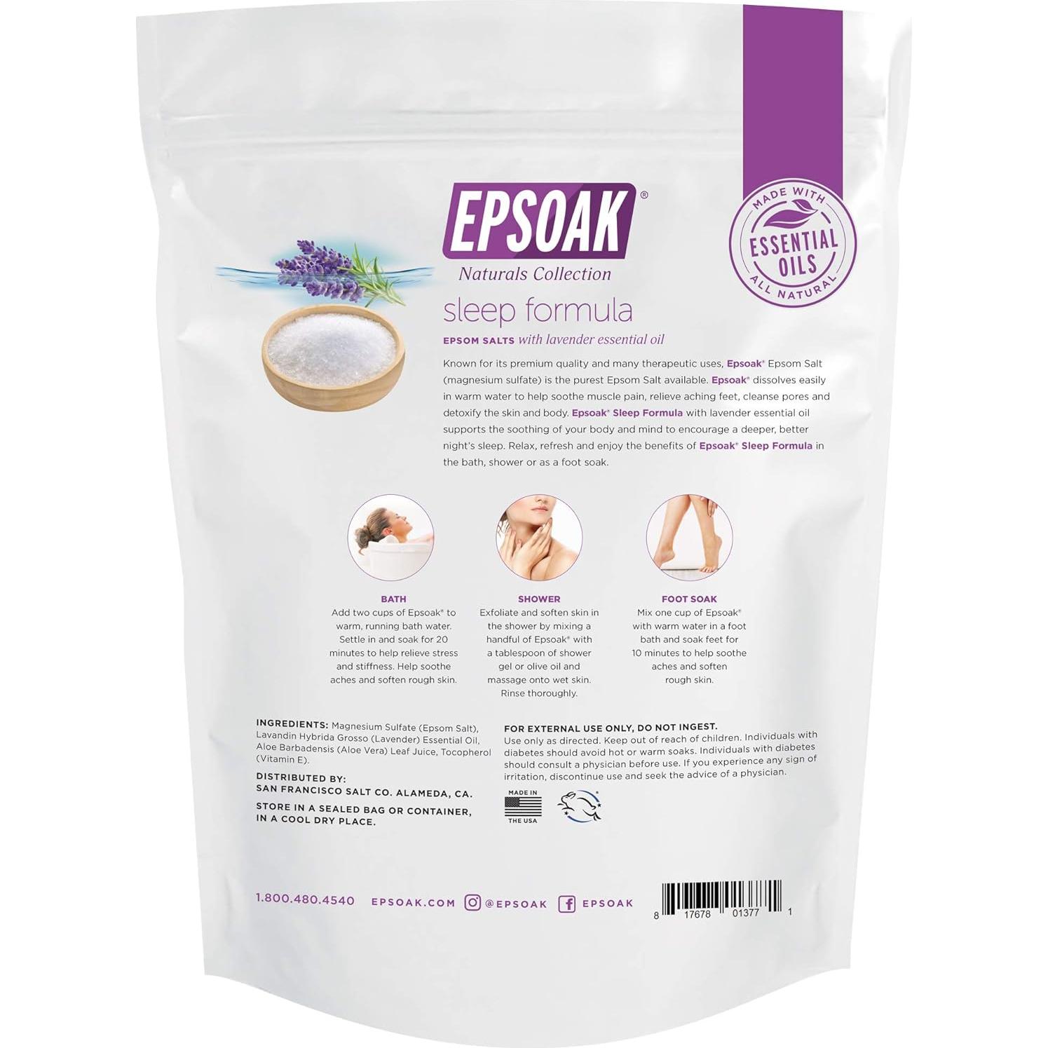 Sal de Epsom Epsoak 0.91 kg con Lavanda - Baño Relajante